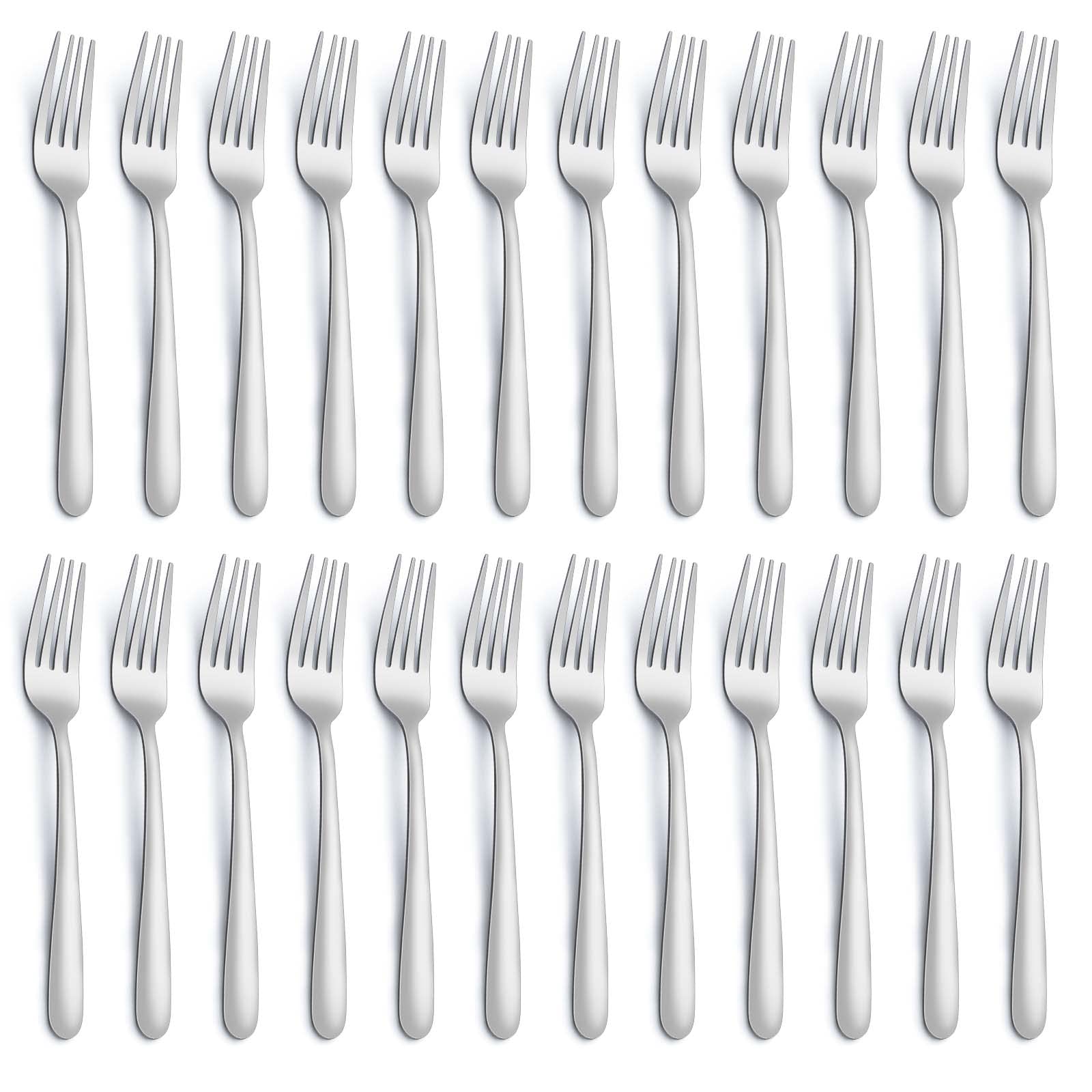 Gymdin 24 Pieces Dinner Forks, Forks Silverware(8 Inches), Silverware Forks, Food Grade Stainless Steel Flatware Forks, Mirror P