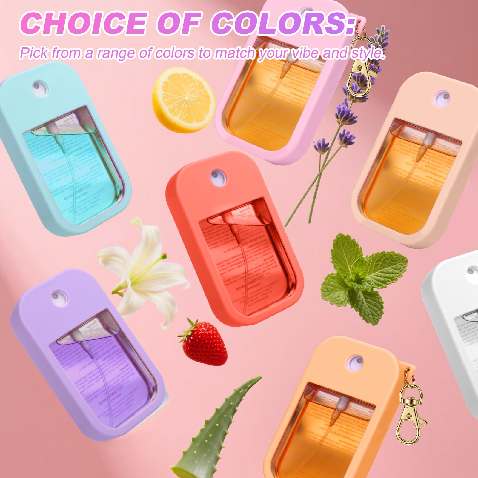 Aiersa Hand Sanitizer Spray Case Compatible With Touchland, Silicone Hand Sanitizer Case Holder With Keychain For Touch Land Mis