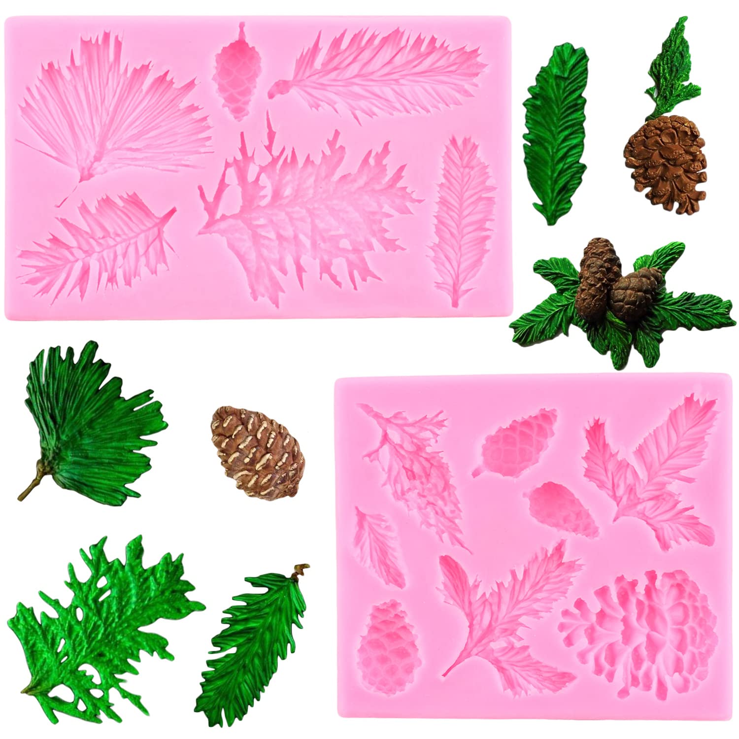 Mujiang Christmas Pinecone Cake Fondant Mold Pine Cone Silicone Chocolate Candy Mold For Cake Decorating Cupcake Topper Sugar Gu