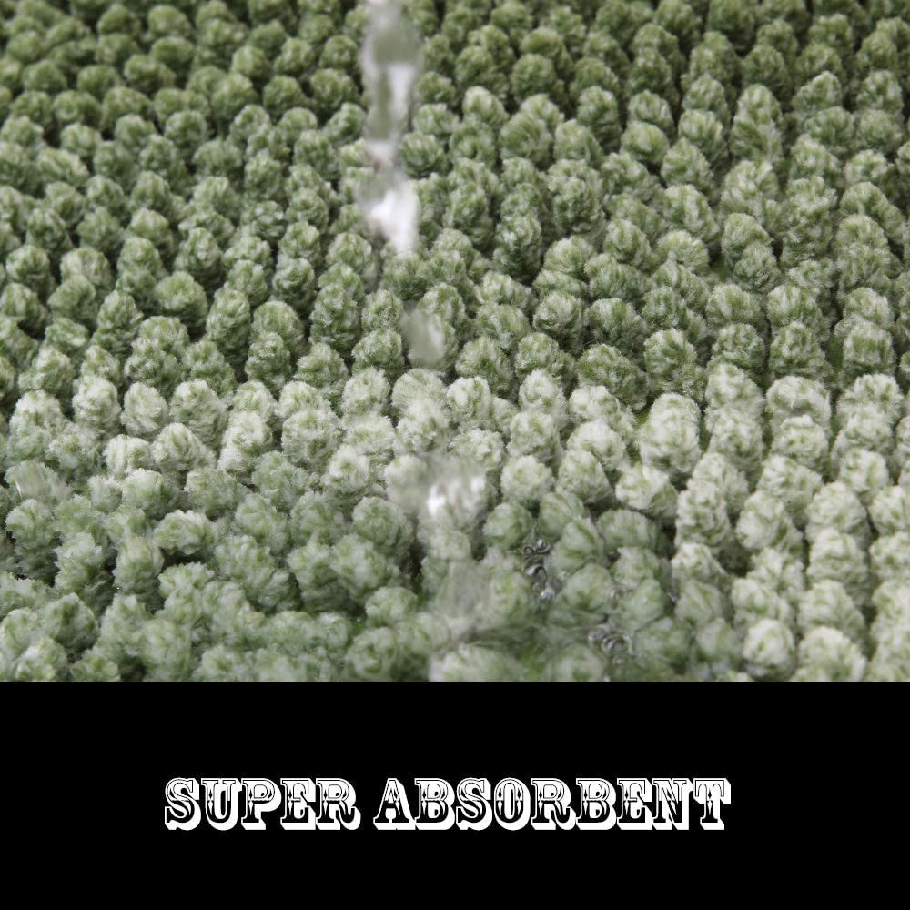 Bath Rugs Made of 100% Polyester Extra Soft and Non Slip Bathroom Mats Specialized in Machine Washable and Water Absorbent Shower Mat (44x26 Inch  Green)