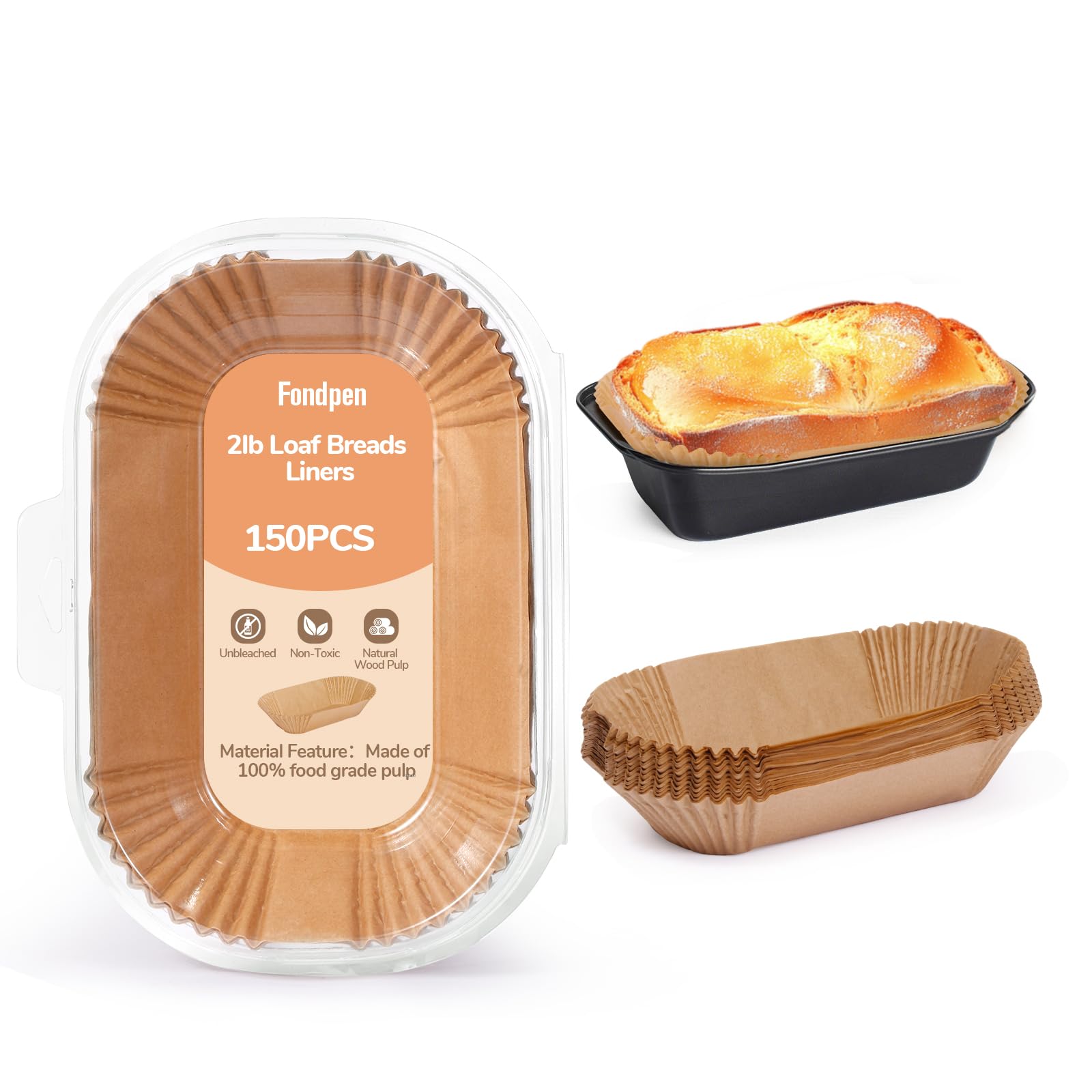 Loaf Pan Liners,2lb Loaf Pan Liners for Baking Bread 9x5, Loaf Pans Parchment Liners,150pcs Non-Stick Parchment Paper for Loaf P