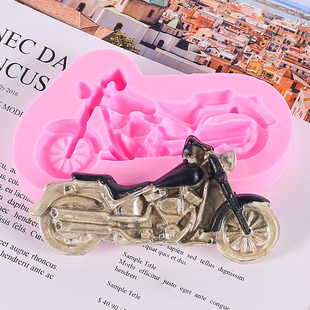 2Pcs Motorcycle Silicone Molds For Diy Fondant Candy Making Chocolate Mold Desserts Ice Cube Gum Clay Biscuit Plaster Resin Cupc