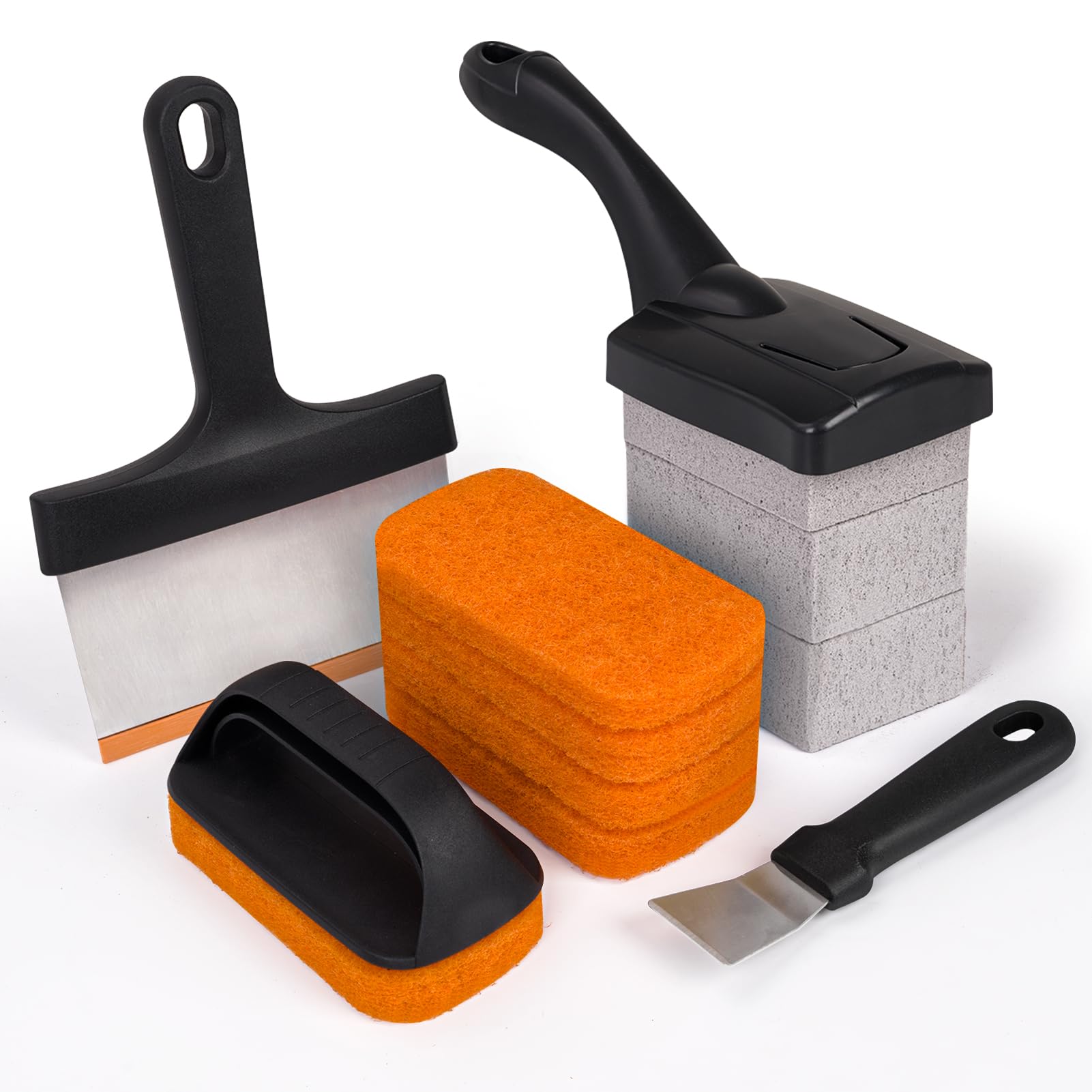 Shinestar Griddle Cleaning Kit For Blackstone, Equipped With Scouring Pads, Cleaning Brick And Scraper, Deep Cleaning & Stain Re