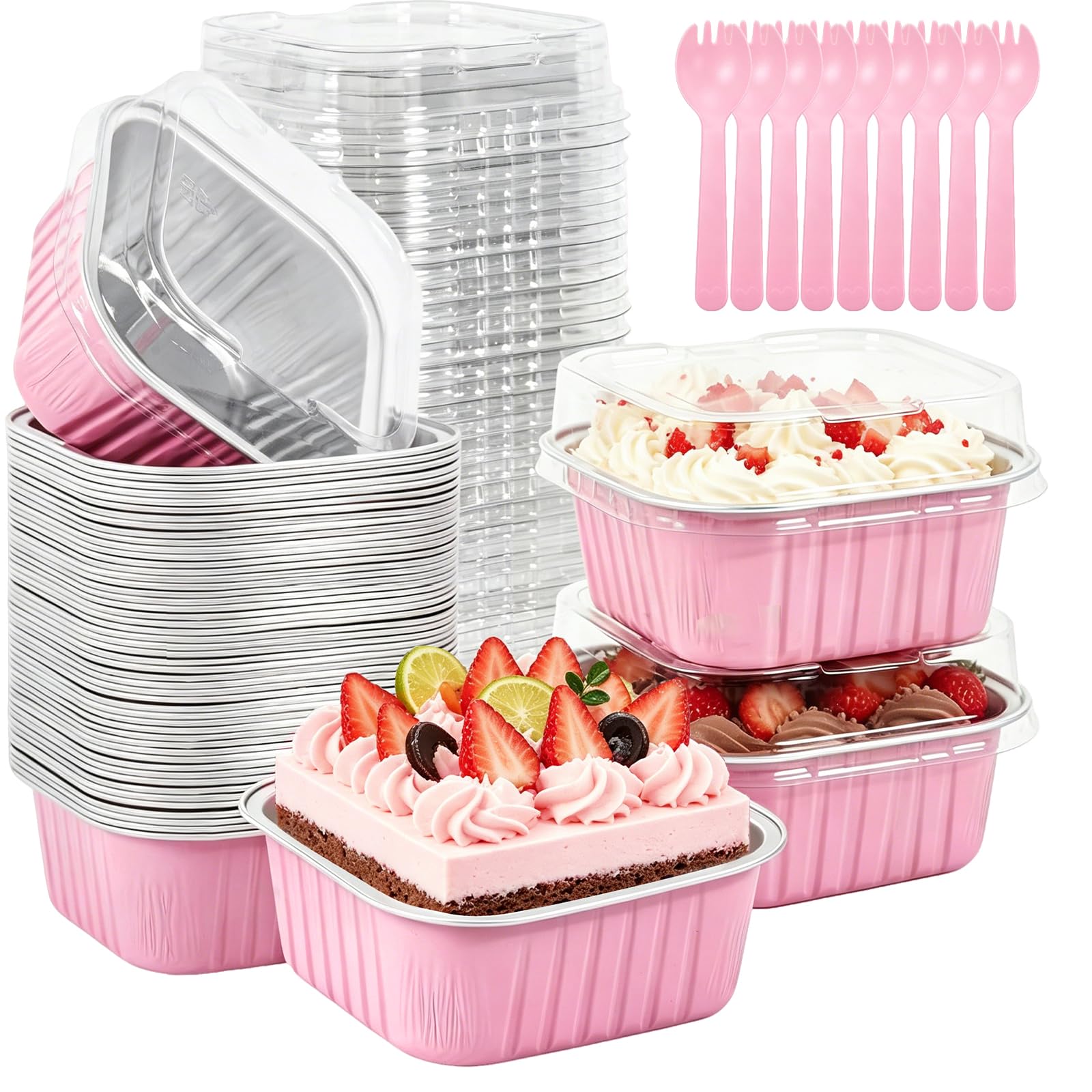 Weiya 60 Pack Mini Cake Pans, 5oz Small Cake Tins