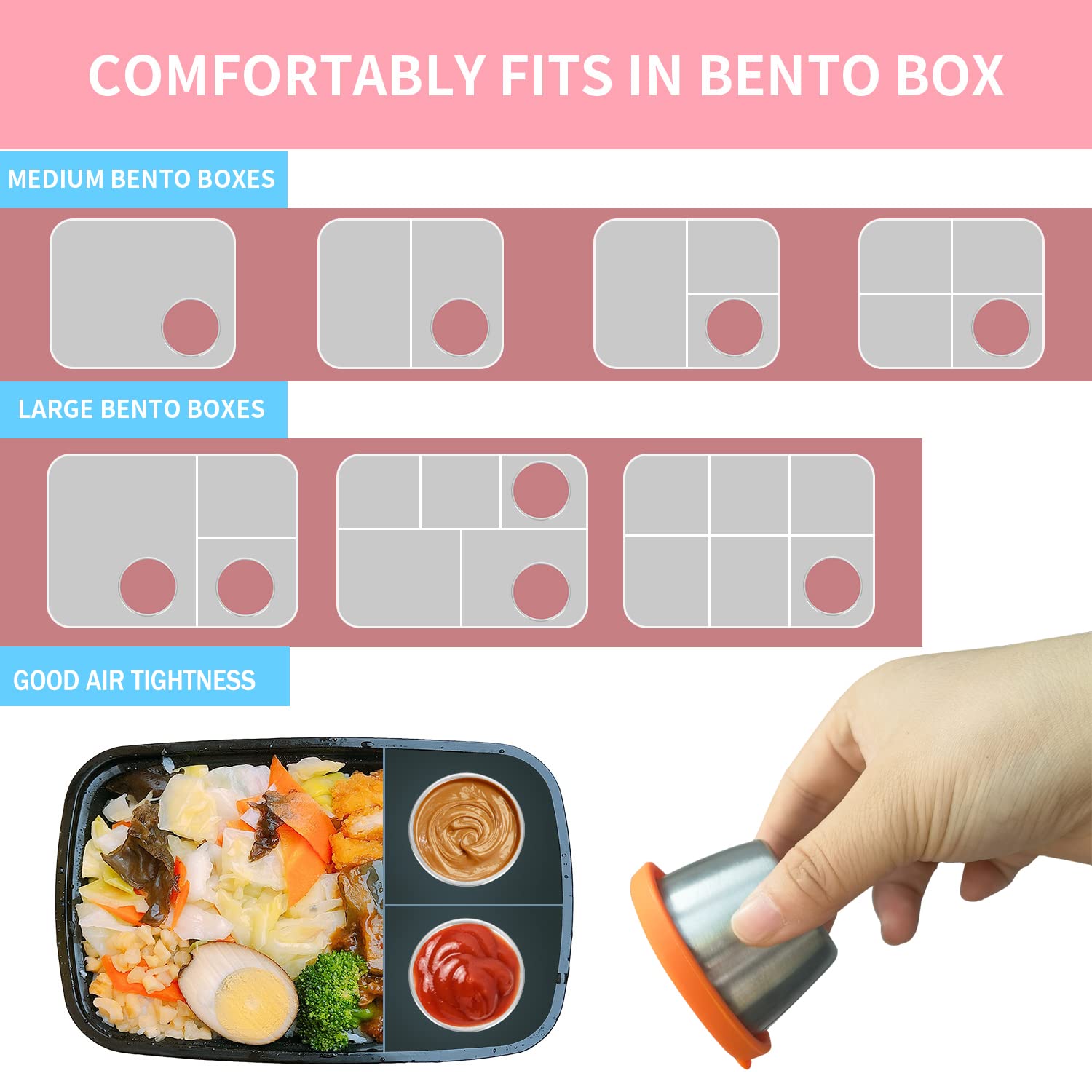 Bayrouth 12Pcs Reusable Salad Dressing Containers For Lunch Box,2.4Oz Small Condiment Containers With Lids,Stainless Steel Condi