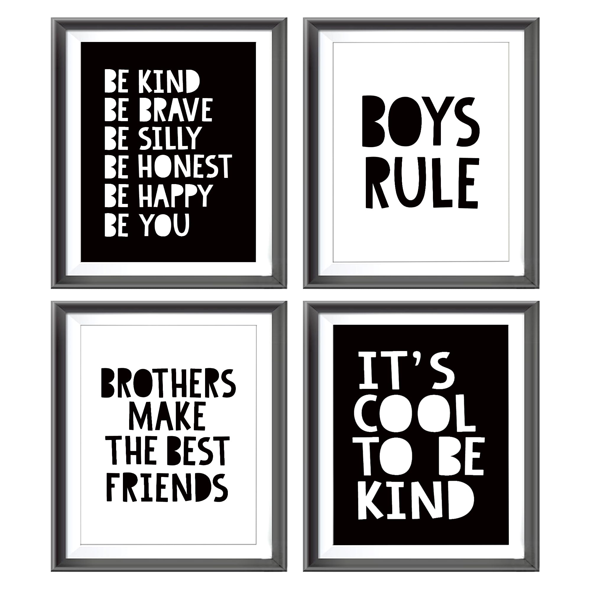 Brothers Make The Best Friends Boys Rules Affirmations Poster Prints For Home Boys Room Playroom Nursery Classroom Decor, Boho B