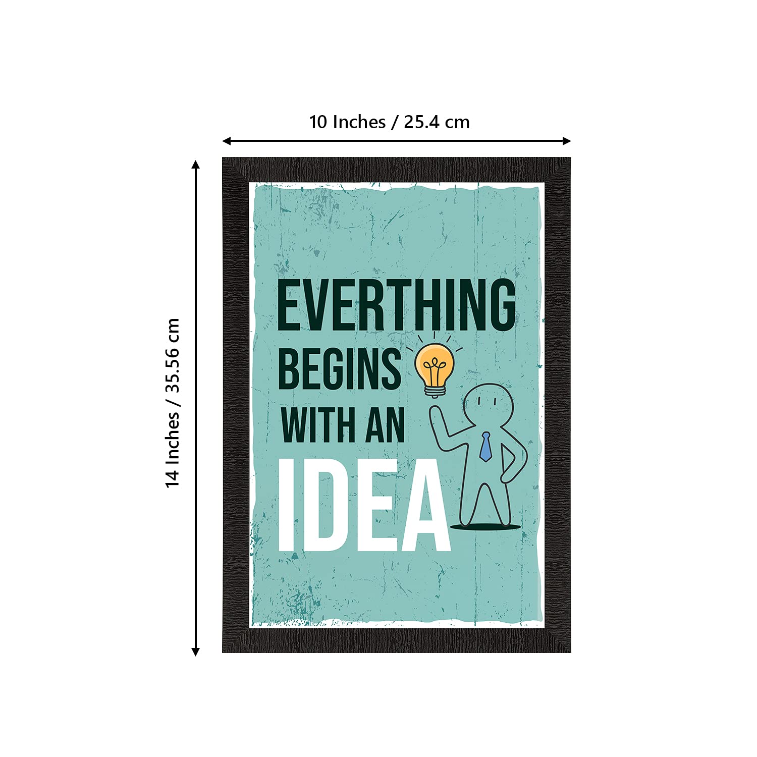 eCraftIndia Everything Begins with an Idea Motivational Quote Satin Matt Texture UV Art Painting