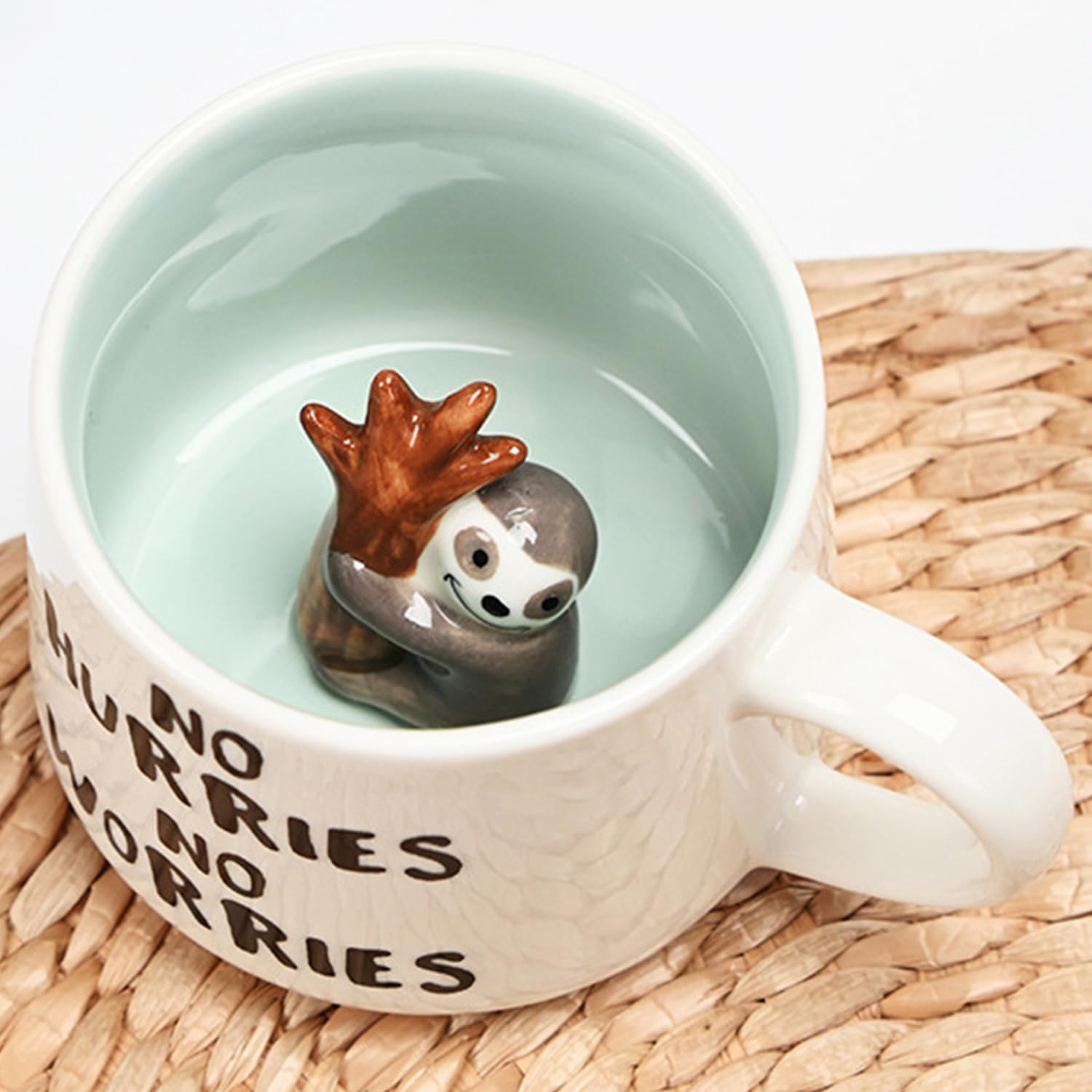 Arawat Sloth Mug Gift Funny Coffee Mug 3D Animal Sloth Mug Ceramic 350 Ml Tea Mug With Spoon & Coaster Coffee Mug Cute Coffee Mu