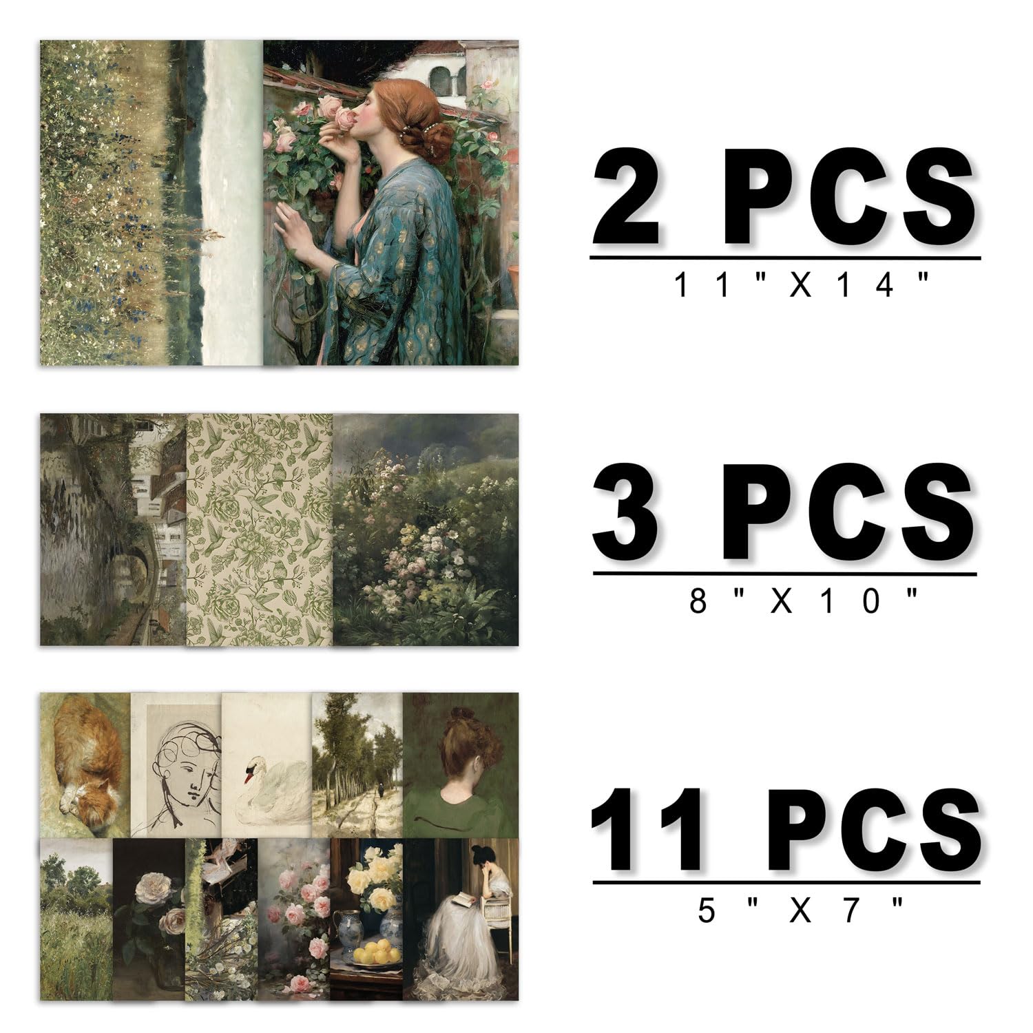 Anerza 16 Pcs Vintage Wall Art Decor, French Country Gallery Wall Prints For Bedroom, Farmhouse Posters For Living Room Aestheti