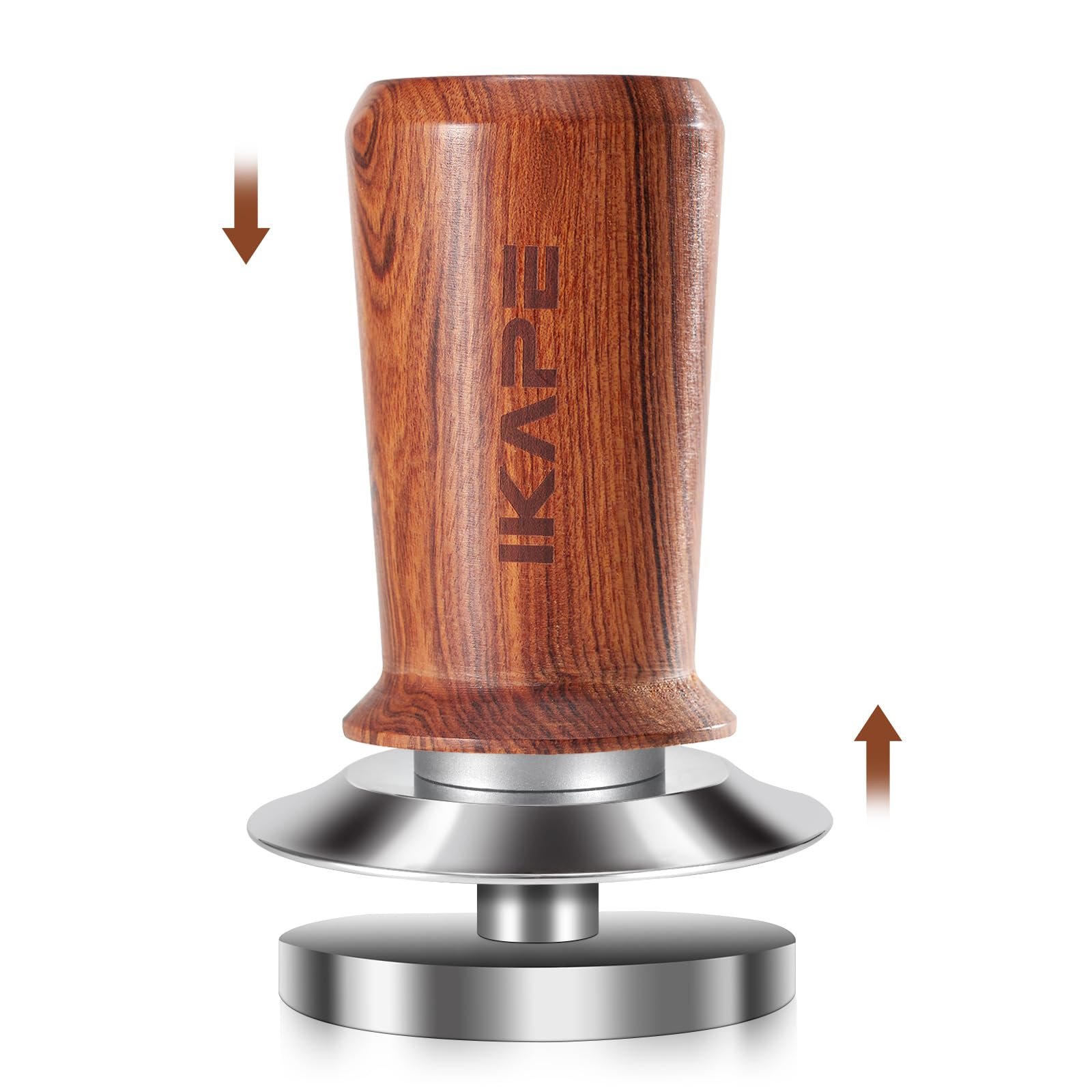 Ikape 53.3Mm Espresso Coffee Tamper, Spring-Loaded Calibrated Tamper With Premium Stainless Steel, Newly Upgraded Walnut Tamper