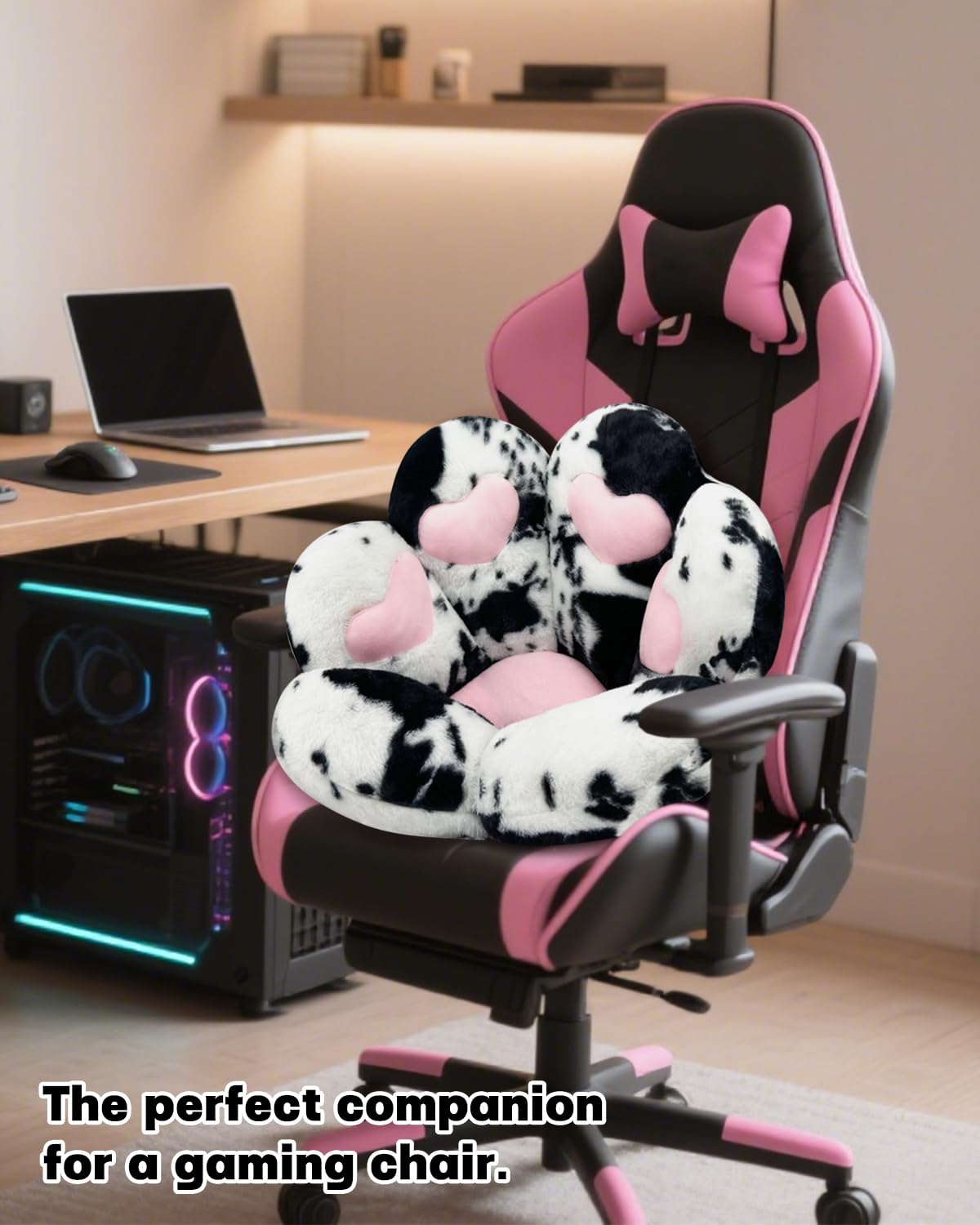 MOONBEEKI Cat Paw Cushion Chair Comfy Kawaii Plush Seat Cushions Shape Lazy Pillow for Gamer Chair 28x 24 Cozy Floor Cute Seat K