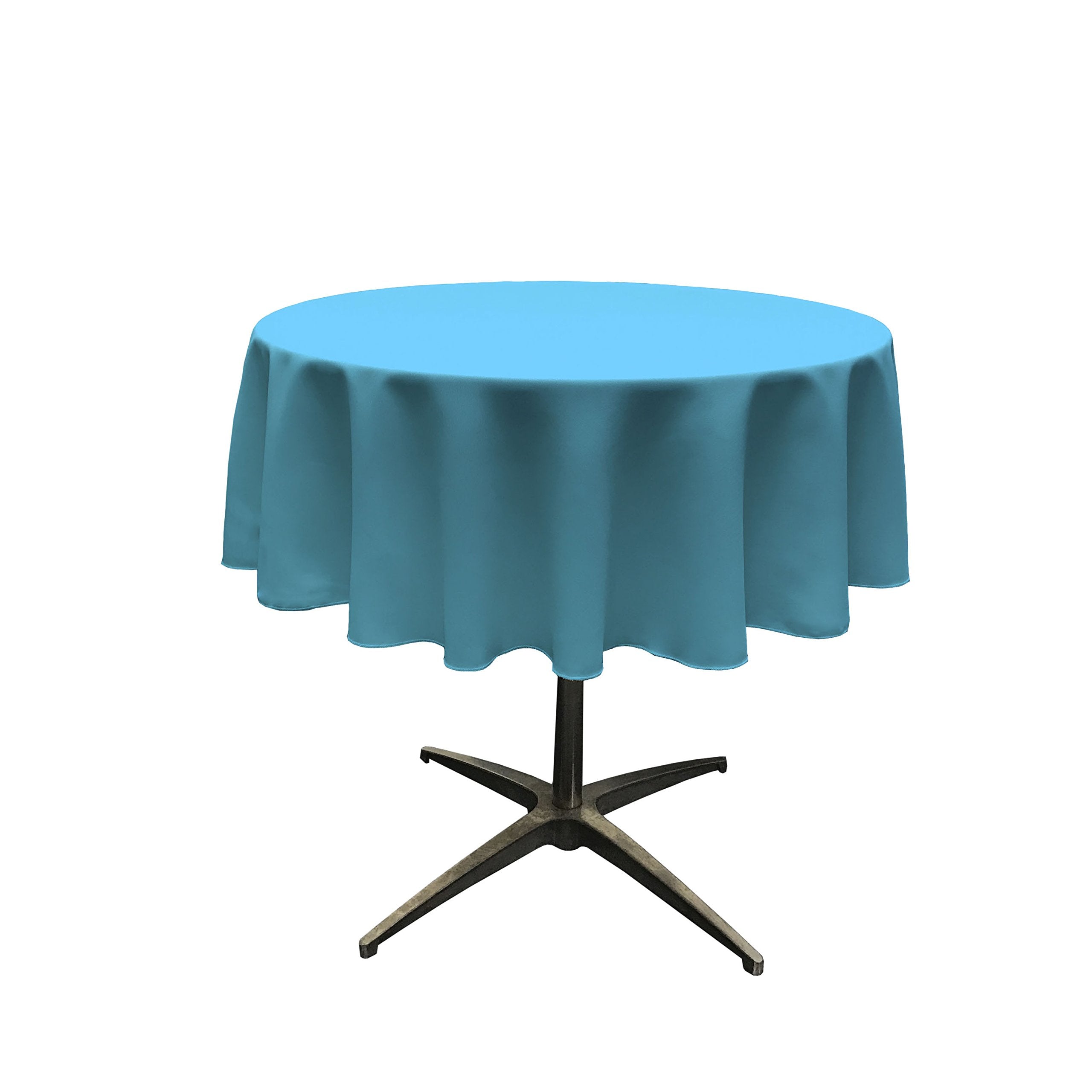 LA Linen Polyester Poplin Tablecloth 58-Inches Round  Dark Turquoise