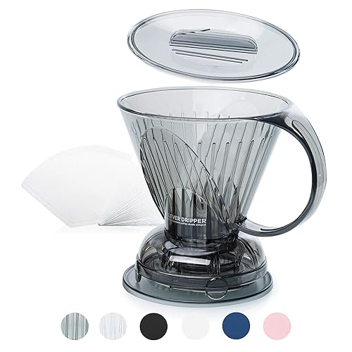 Clever Coffee Dripper and Filters  Large 18 oz (Cloud)| Barista's Choice| Safe BPA Free Plastic|Includes 100 Filters
