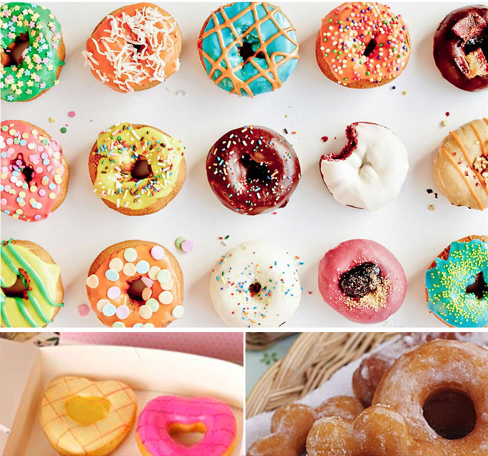 Dd-Life 8 Pcs Donut Maker Cutter, Doughnut Molds,Diy Donut Mold,Donut Cutter,Biscuit Stamp Cake Mould,Fondant Cake Bread Dessert