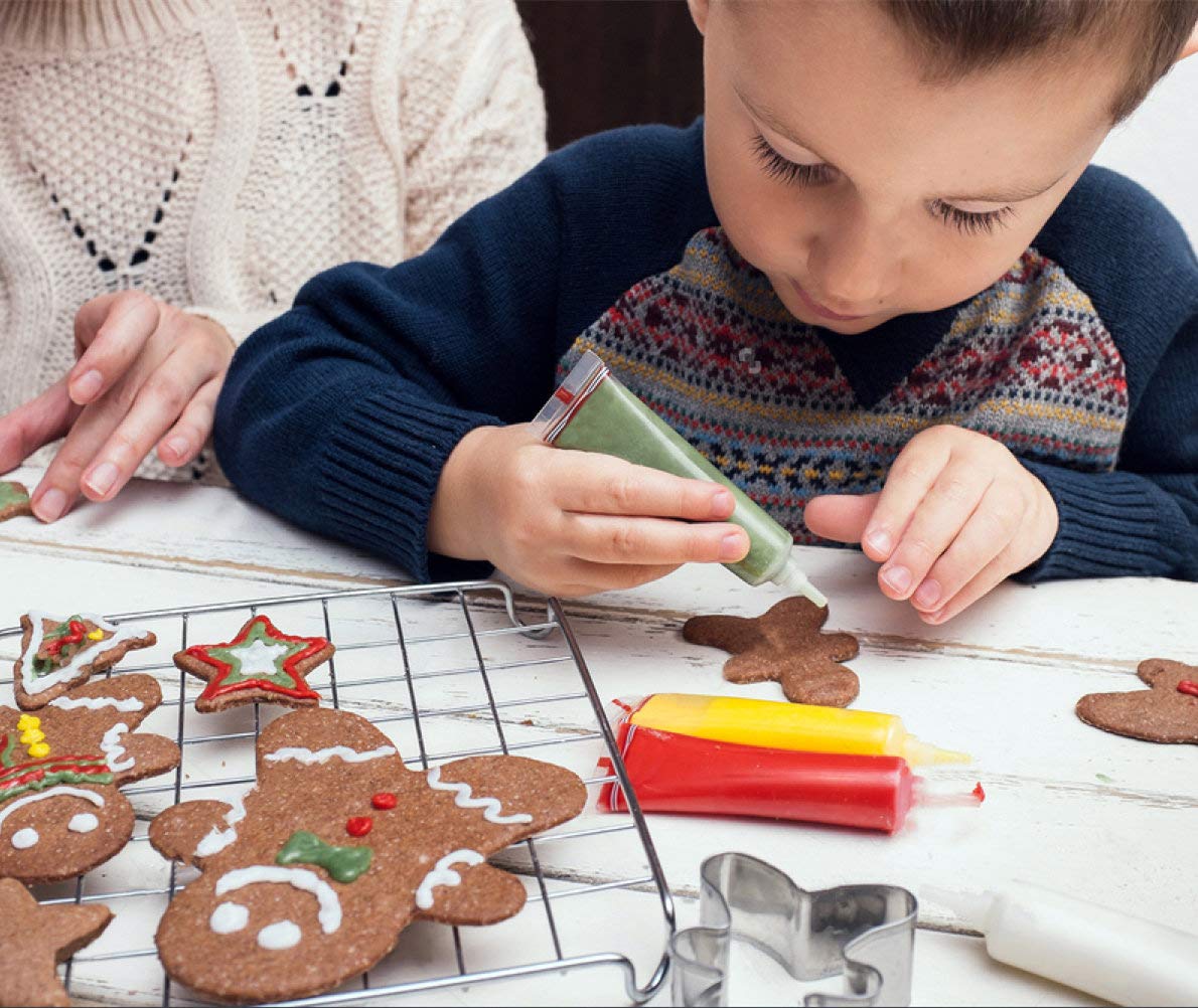 Kaishane Christmas Cookie Cutters Set Of 9 - Star Tree Angel Bell Stocking & More Shapes Stainless Steel