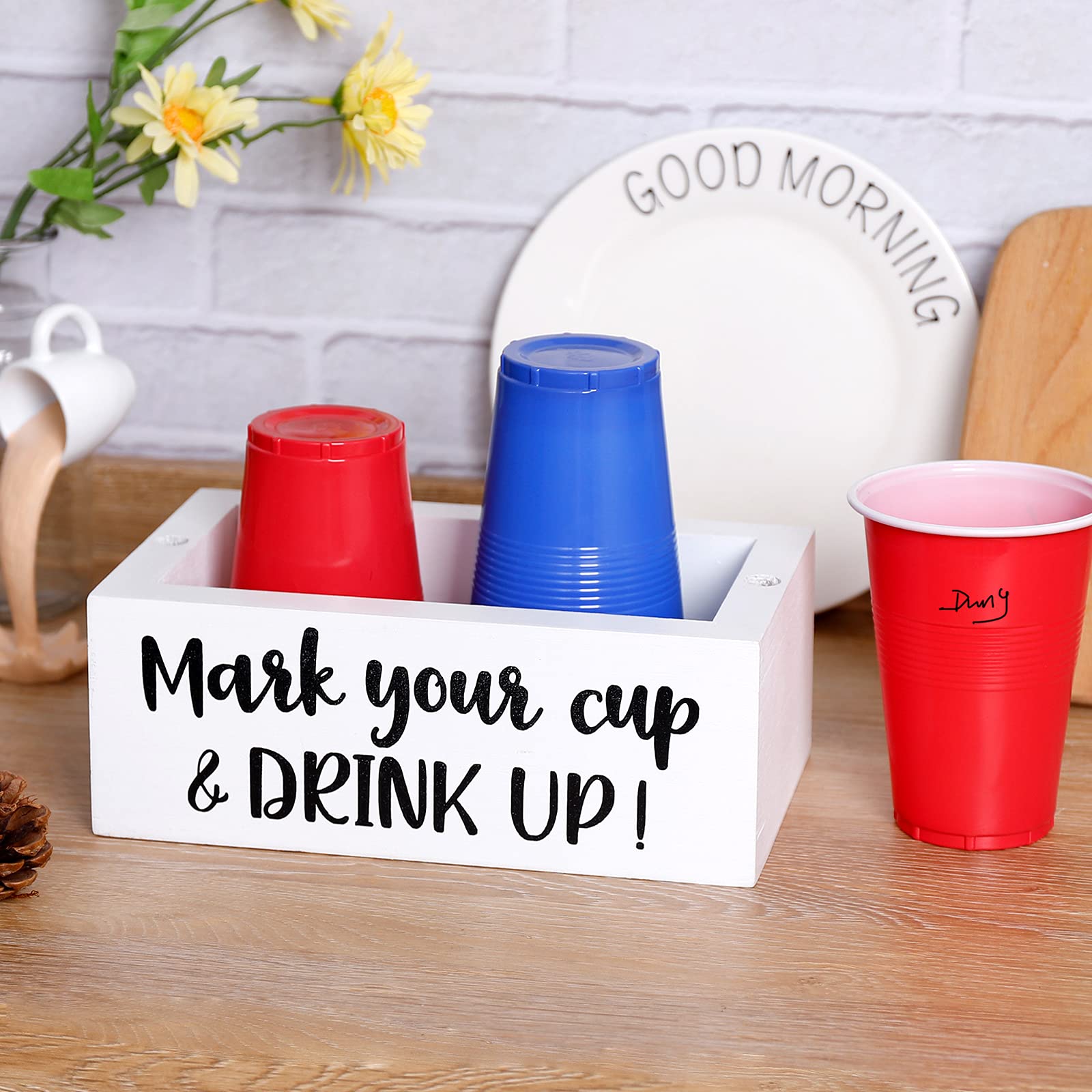 Double Single Cup Holder With Marker Slot Mark Your Cup And Drink Up Cup Holder Party Cup Organizer Drink Dispensers For Parties
