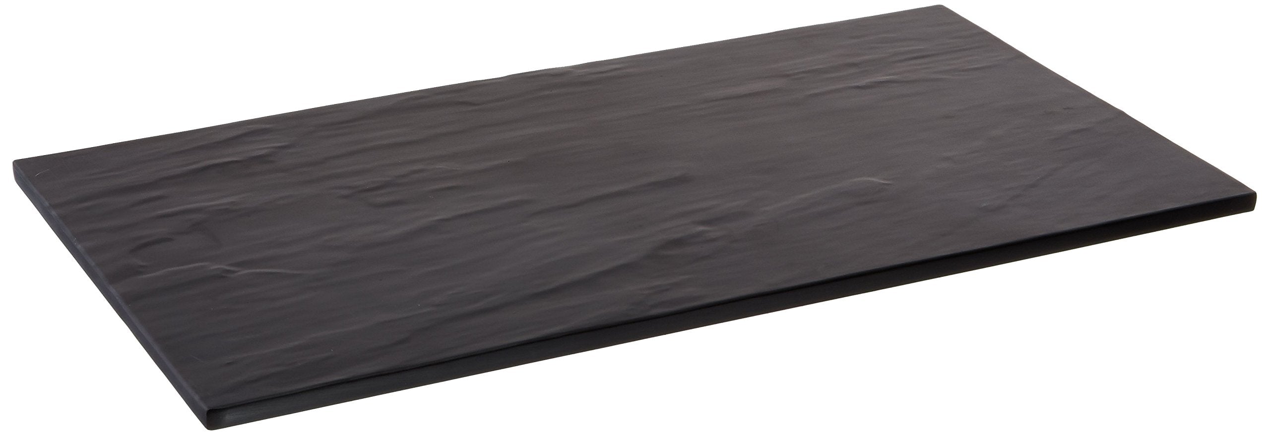 American Metalcraft Fslt08 Rectangle Melamine Platter, Faux Slate, Black