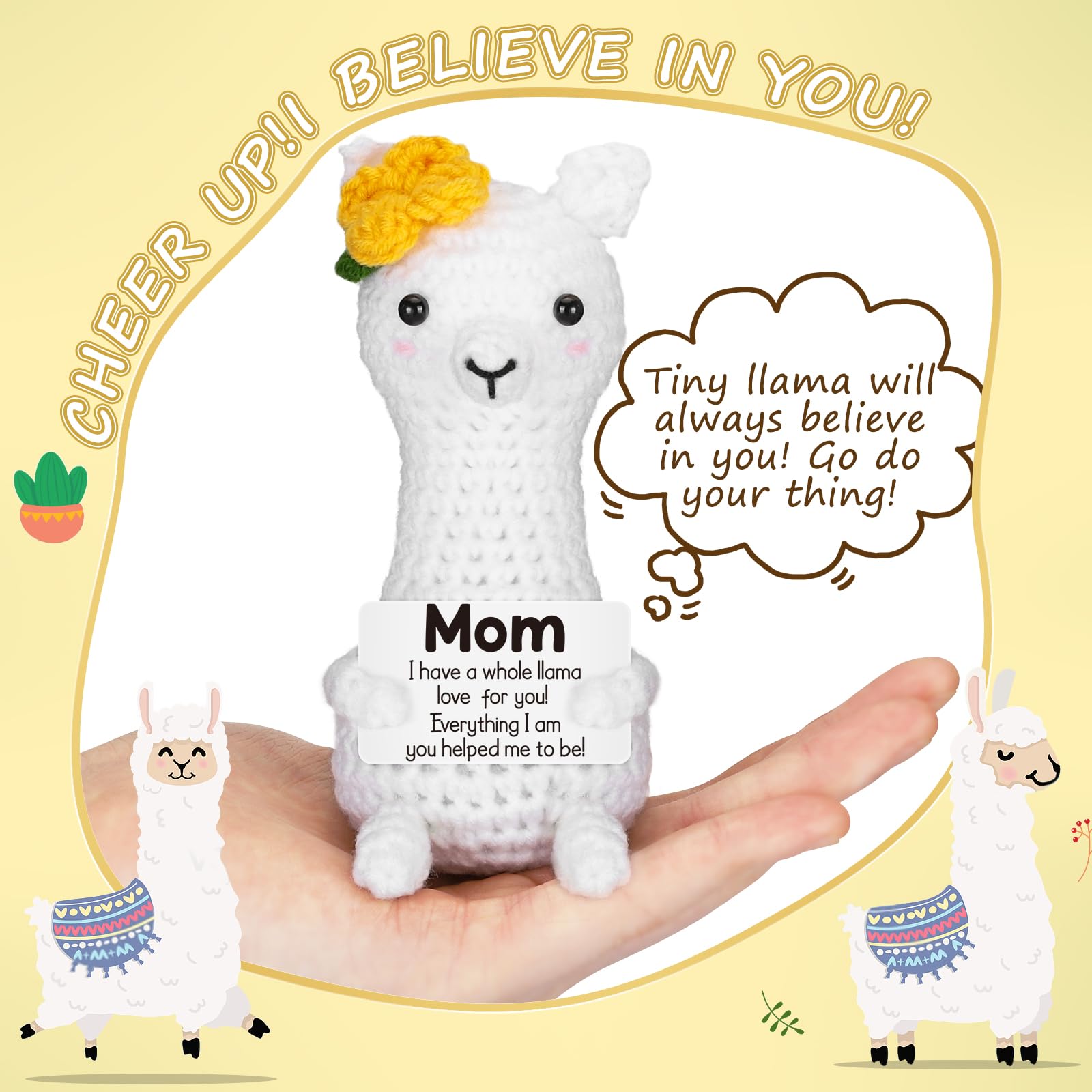 Christmas Llama Mom Gifts from Daughter Son, Stocking Stuffers Birthday Gifts for Mom Mama Bonus Stepmom Mother in Law, Best Mom