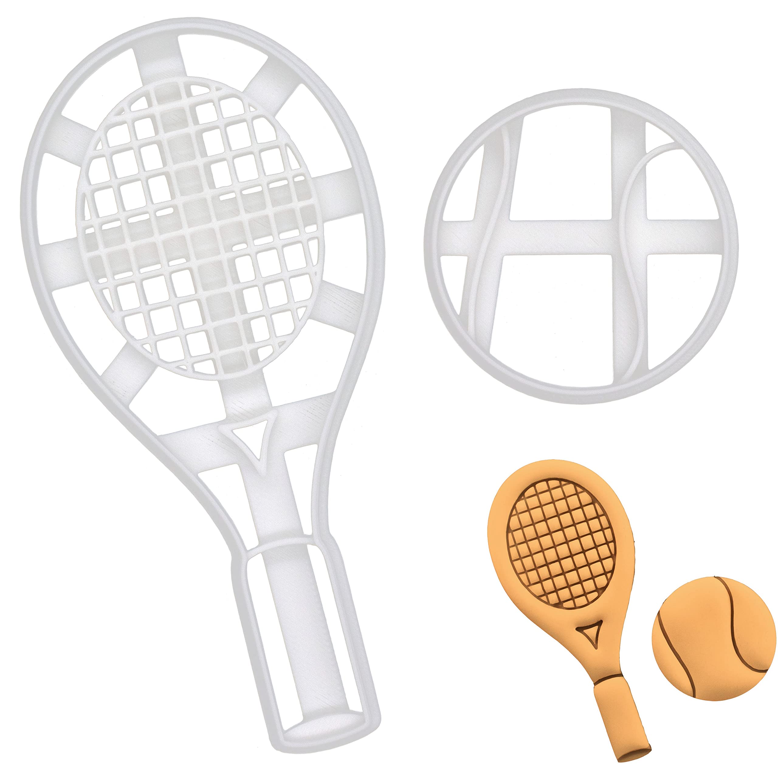 Tennis Racket And Ball Cookie Cutters, 2 Pieces - Bakerlogy