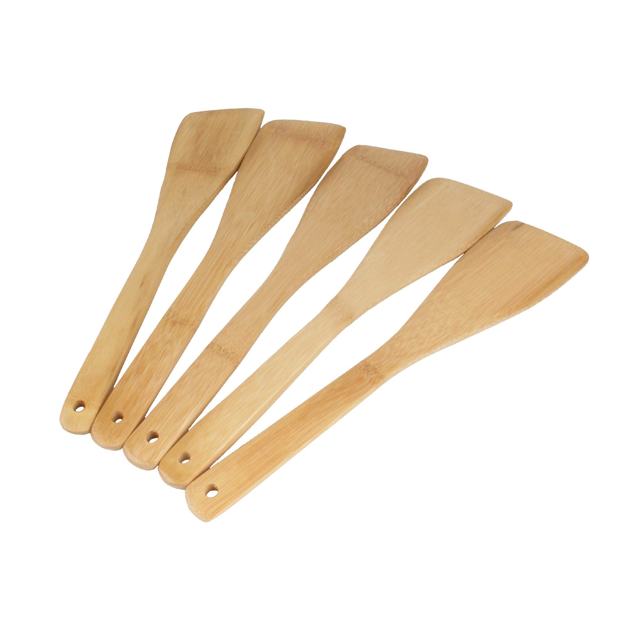 Bamboo Serving/Cooking Utensils - B18 - Angled Spatula/Paddle - 5 Pieces