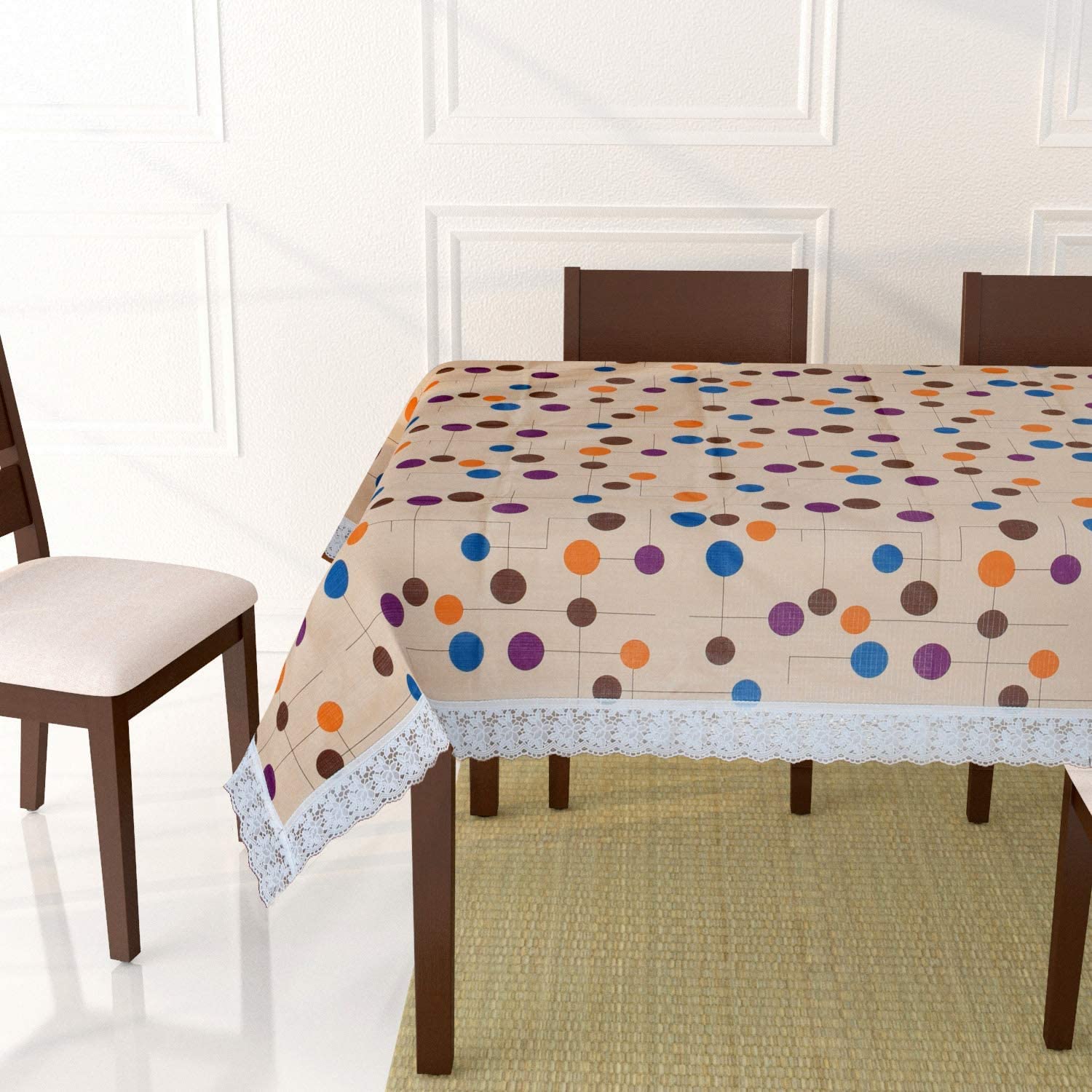 CASANEST PVC Waterproof Dining 1012 Seater Table Cover, 60x120inch, MulticolourPrinted005