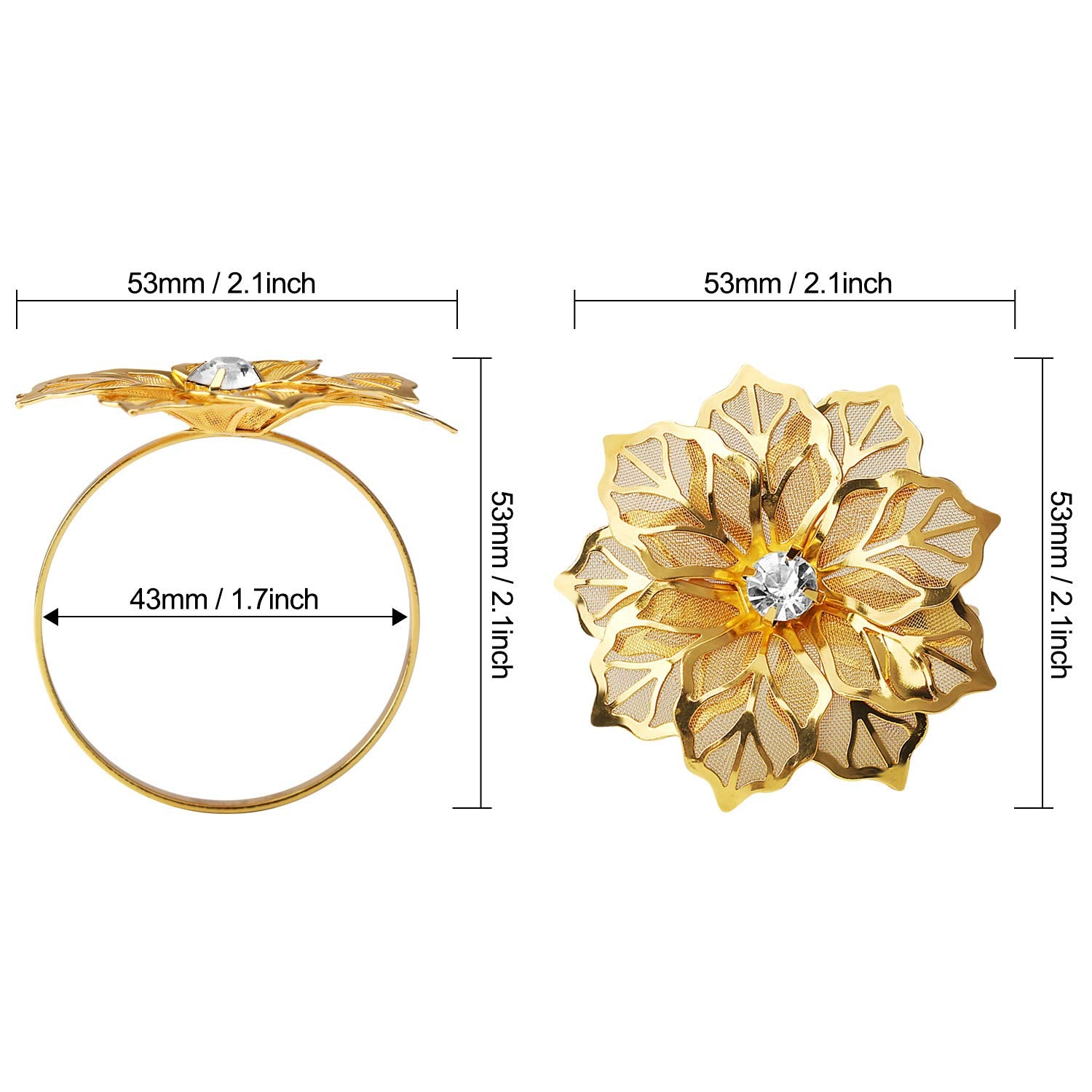 Kposiya Christmas Napkin Rings Set Of 12,Napkin Rings Holders For Christmas Dinning Table Setting-Wedding Receptions, Christmas,