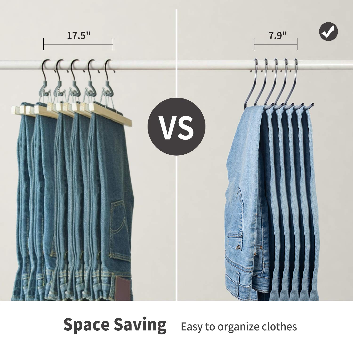 Corodo Pants Hangers, 20 Pack Non Slip Metal Pants Hangers Space Saving, Rubber Coating Short Neck Hangers