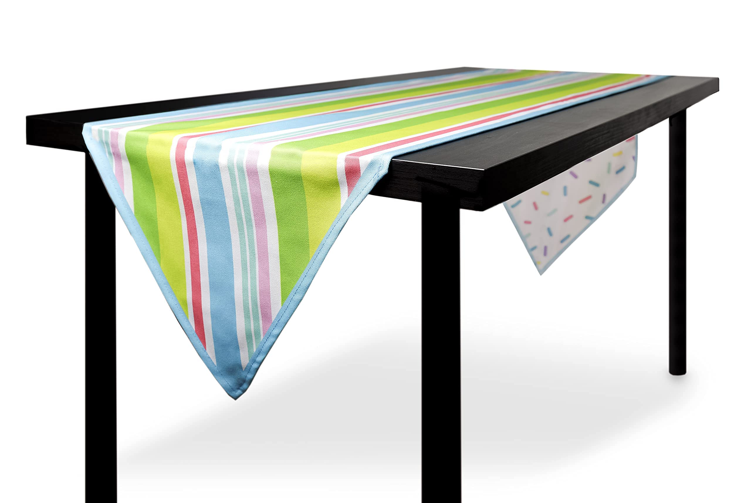 Madanar Sprinkle Summer Double Sided Table Runner For Birthday Party Fun Supplies Holiday Machine Washable Home Kitchen Dining R