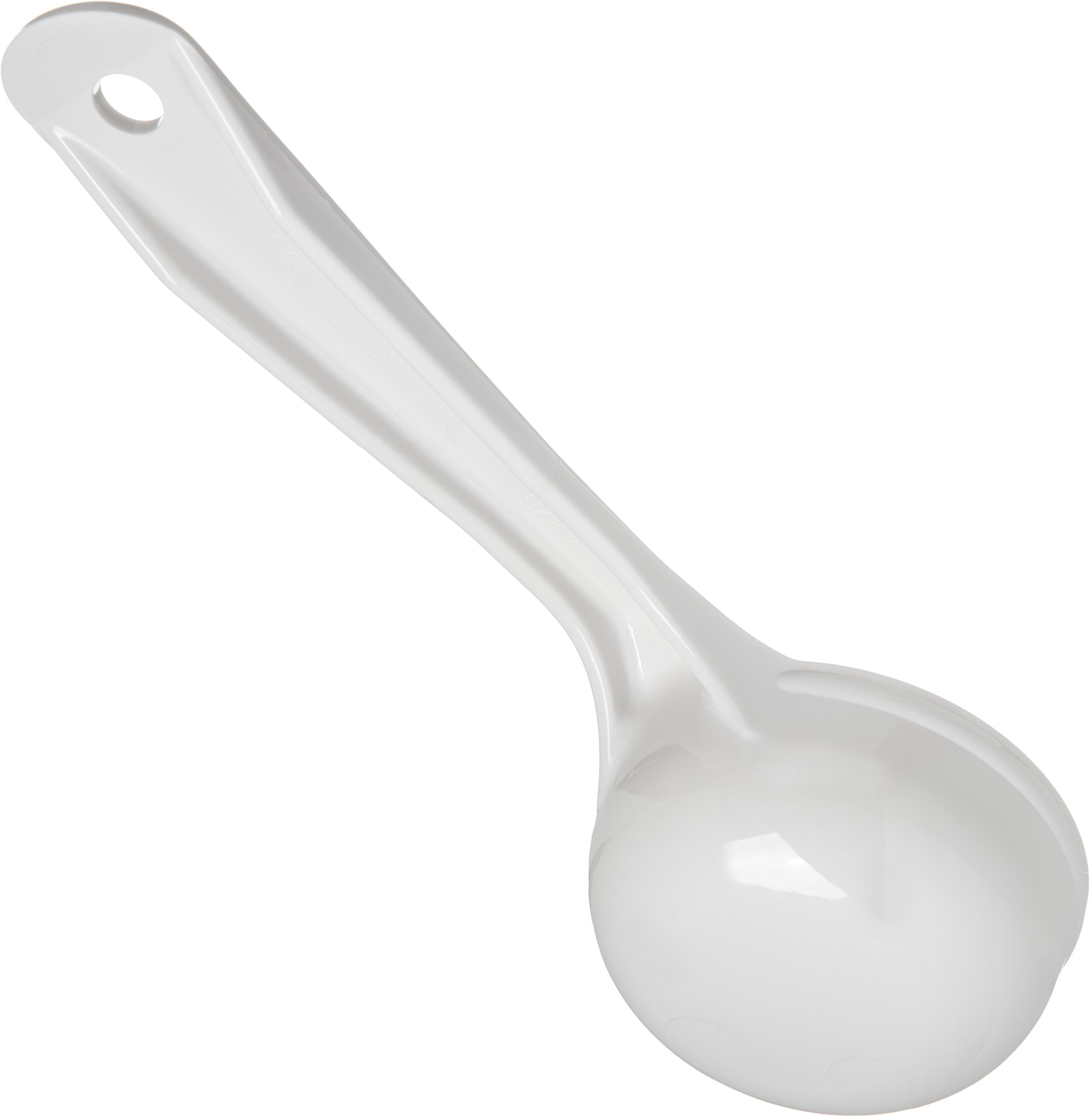 Carlisle Foodservice Products Measure Miser Solid Measuring Spoon With Short Handle, 3 Ounces, White (Pack Of 12)