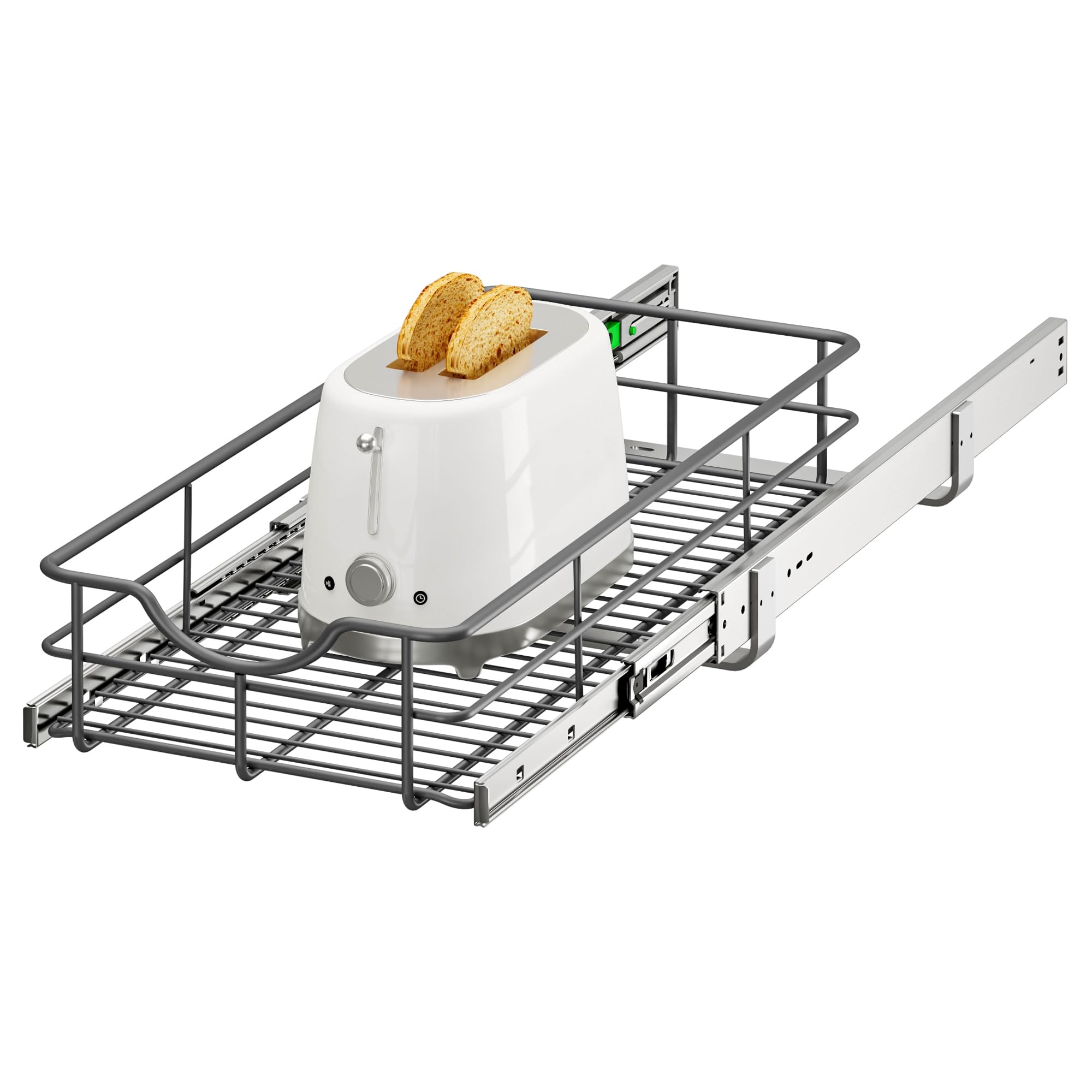 Sylunawyn Pull Out Shelves  11 W x 22 D Soft Close Pull Out Cabinet Organizer 1 Tier  Sliding Shelves with Shelf Liner  Hea
