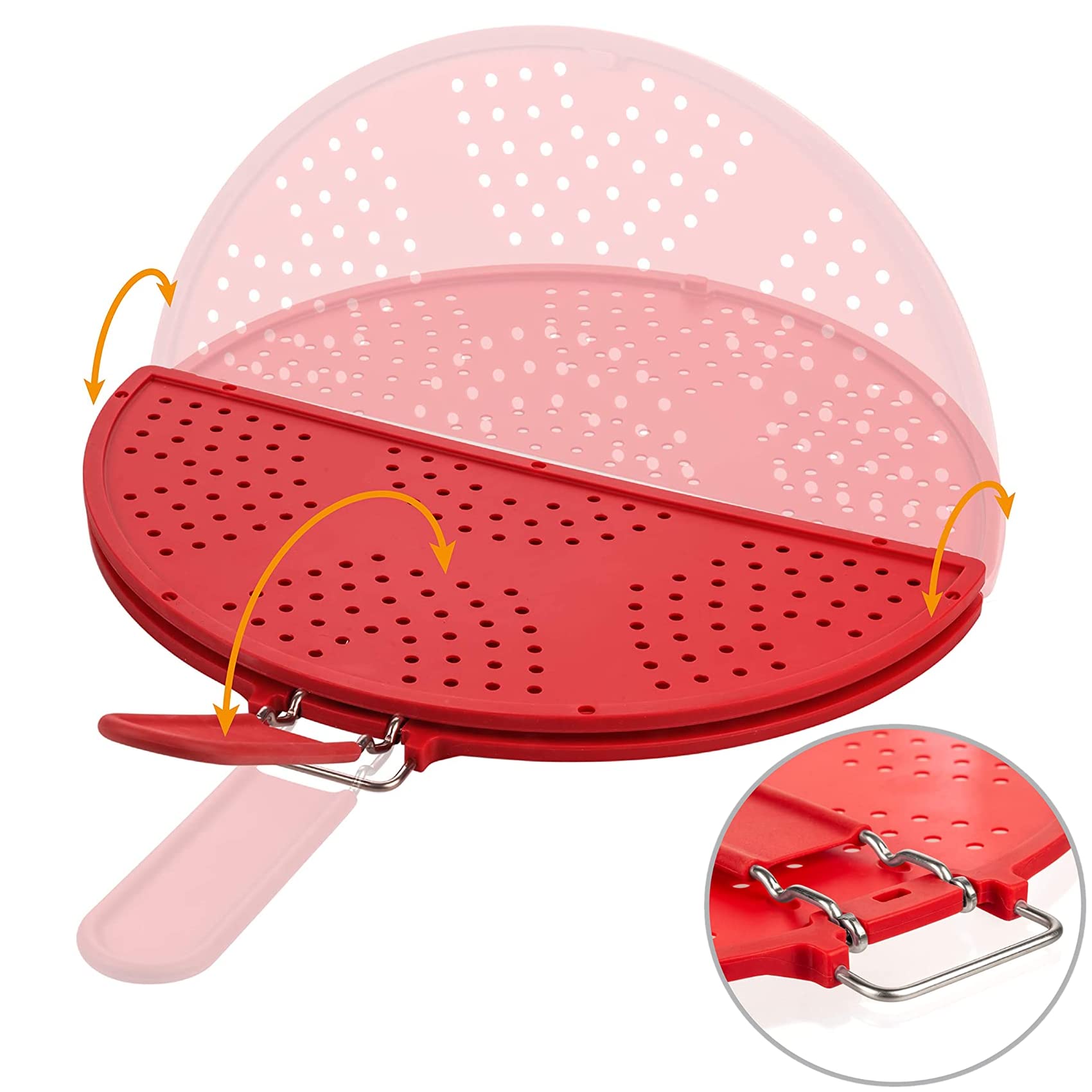 K Kirkwood Kitchen Splatter Screen For Frying Pan Foldable Grease Splatter Guard Silicone Splatter Shields Multifunction Oil Scr