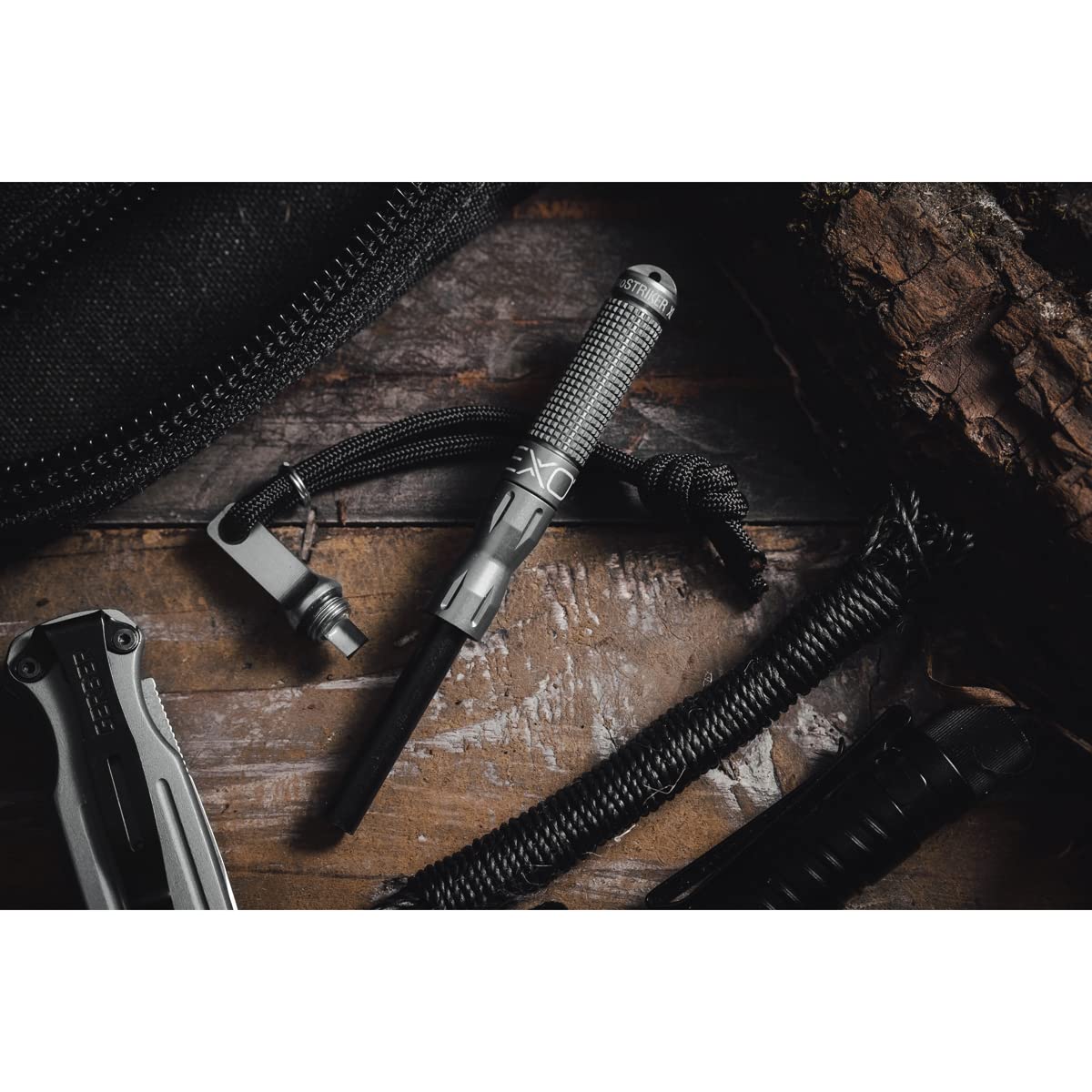Exotac nanoSTRIKER XL Self Contained Ferrocerium Fire-Starter with Stainless Steel and Tungsten Carbide Striker  Waterproof 1/4 in. Ferro Rod Produces Up To 3 000 Fire-Starting Strikes
