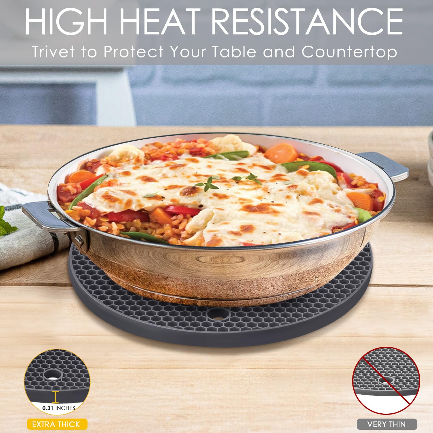 Silicone Trivet Mats, 4 Pack Silicone Pot Holders For Hot Pan And Pot Pads, Heat Resistant Counter Mats For Tables, Countertops,