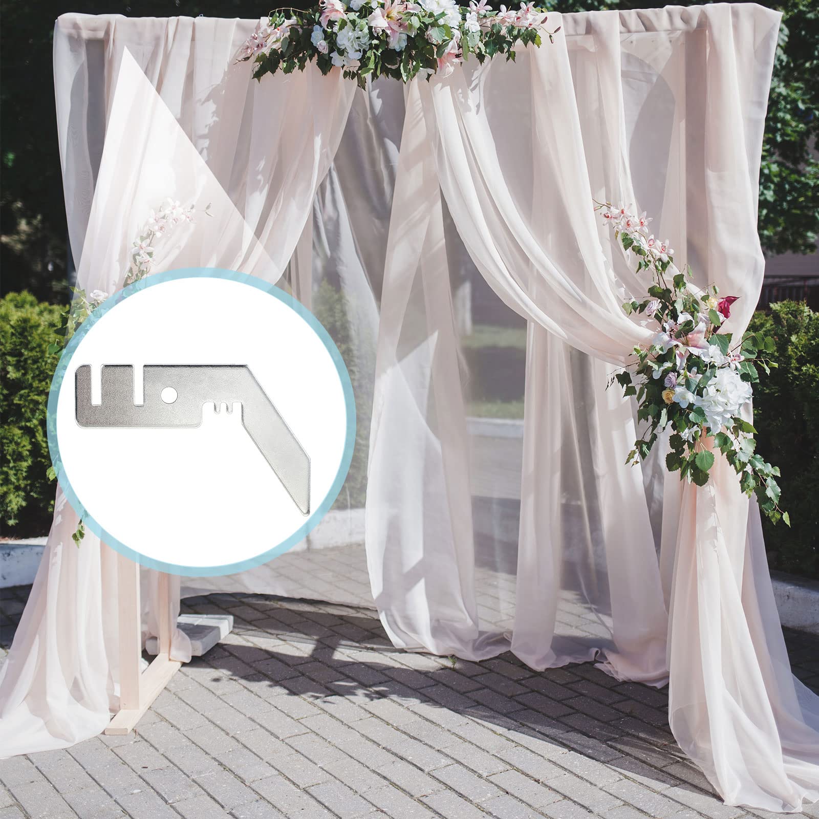 3'' Double Crossbar Hanger Wedding Valance Hanger For Backdrop, Pipe And Drape Backdrop Stand Kit Double Backdrop Stand (4 Pcs)