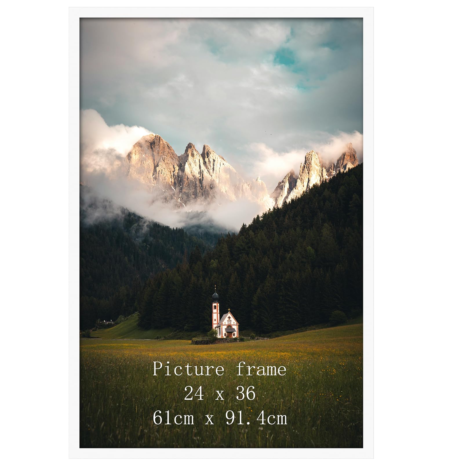 Giftgarden 24x36 Poster Picture Frame White, Textured Metal Frame 36x24 for Wall Display, Single