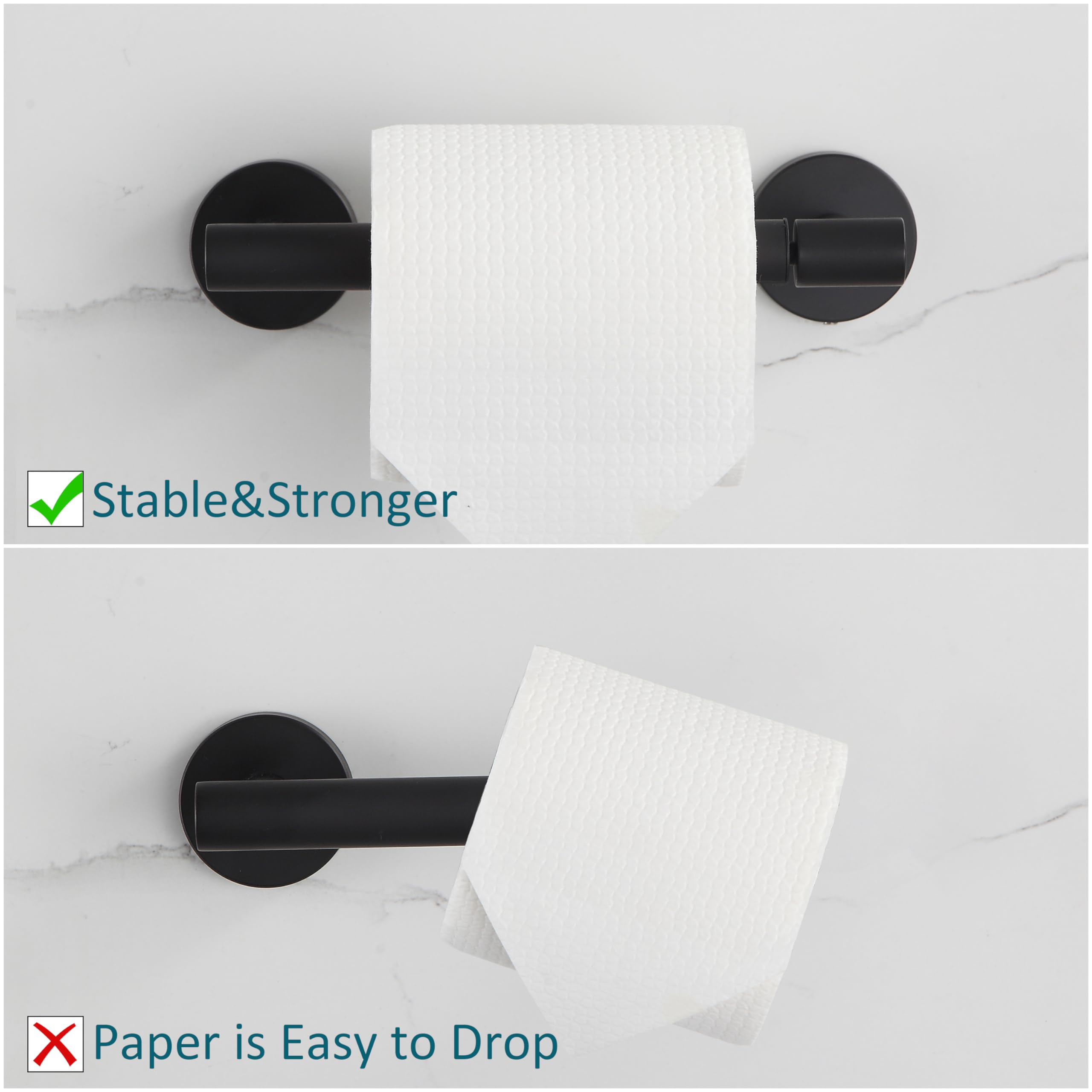 Bvl Toilet Paper Holder Matte Black Wall Mount Stainless Steel 304 Large Mega Roll