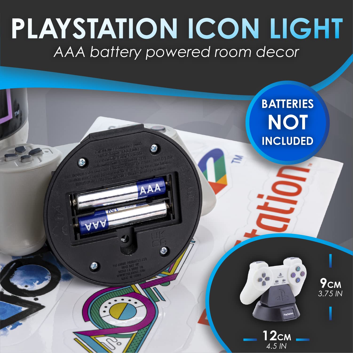 Paladone Playstation Gift Set With Icons Light, Stickers, And Bottle - Official Merchandise
