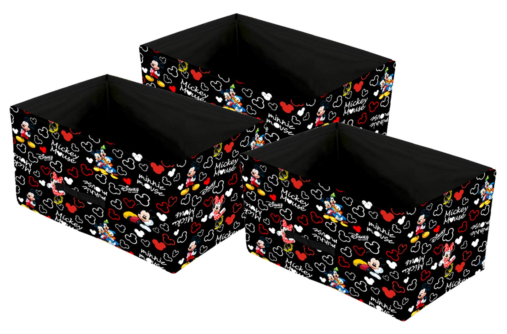 Kuber Industries Disney Mickey Print Non Woven Fabric 3Replacement Drawer Storage And Cloth Organizer Unit For Closet (42 Cm X 