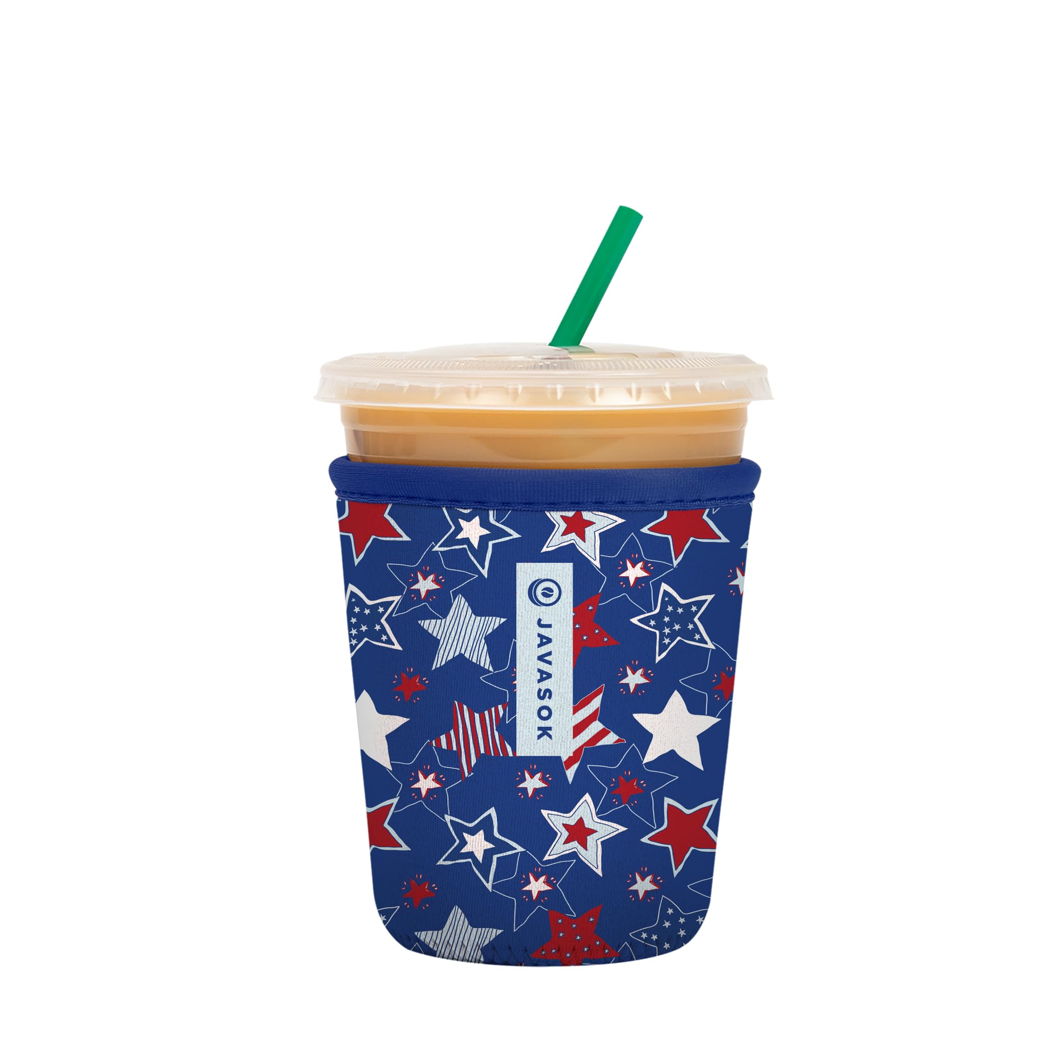 Sok It Java Sok Iced Coffee & Cold Soda Insulated Neoprene Cup Sleeve (Star-Spangled, Small: 16-20oz)