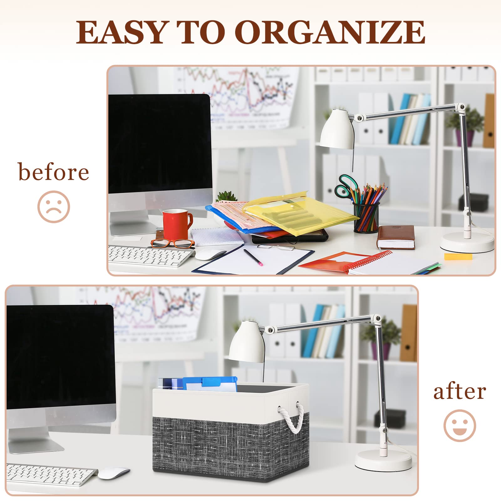 Storagetastic Storage Bin,Collapsible Storage Basket For Organizing,Large Storage Boxes With Rope Handles,Storage Containers,Clo