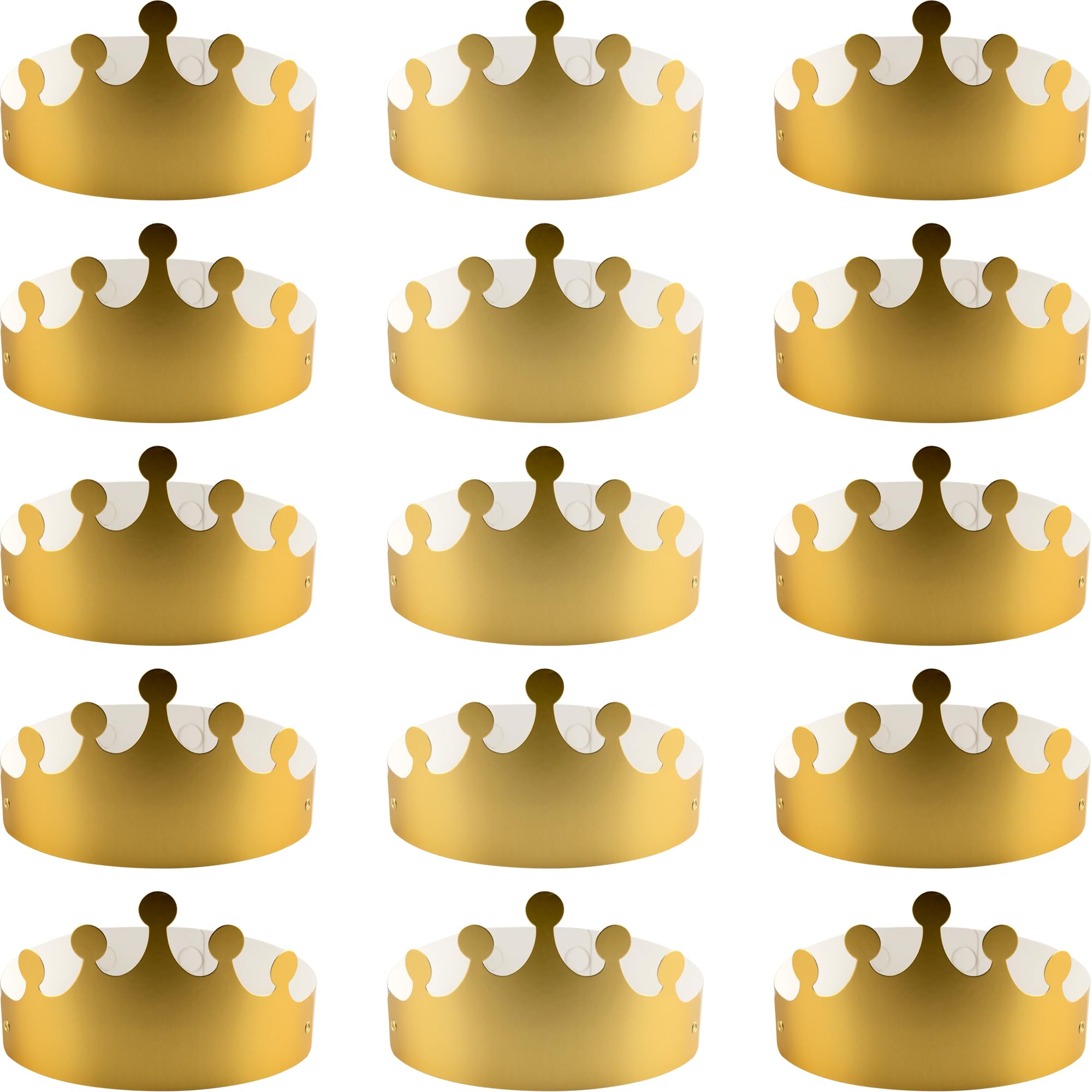 Ifamio 25 Pieces Golden King Crowns Gold Foil Paper Party Crown Hat Cap Foldable Party Crowns For Birthday Celebration Baby Show