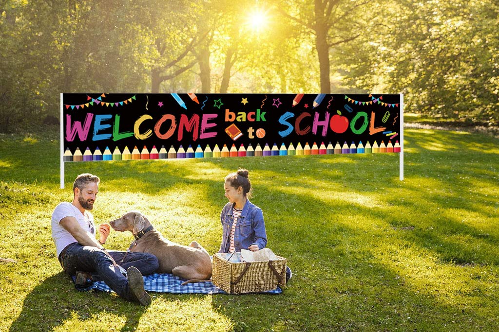 Large Welcome Back To School Party Banner Decoration 2024,First Day Of School Party Supplies Wall Decorations For Indoor/Outdoor
