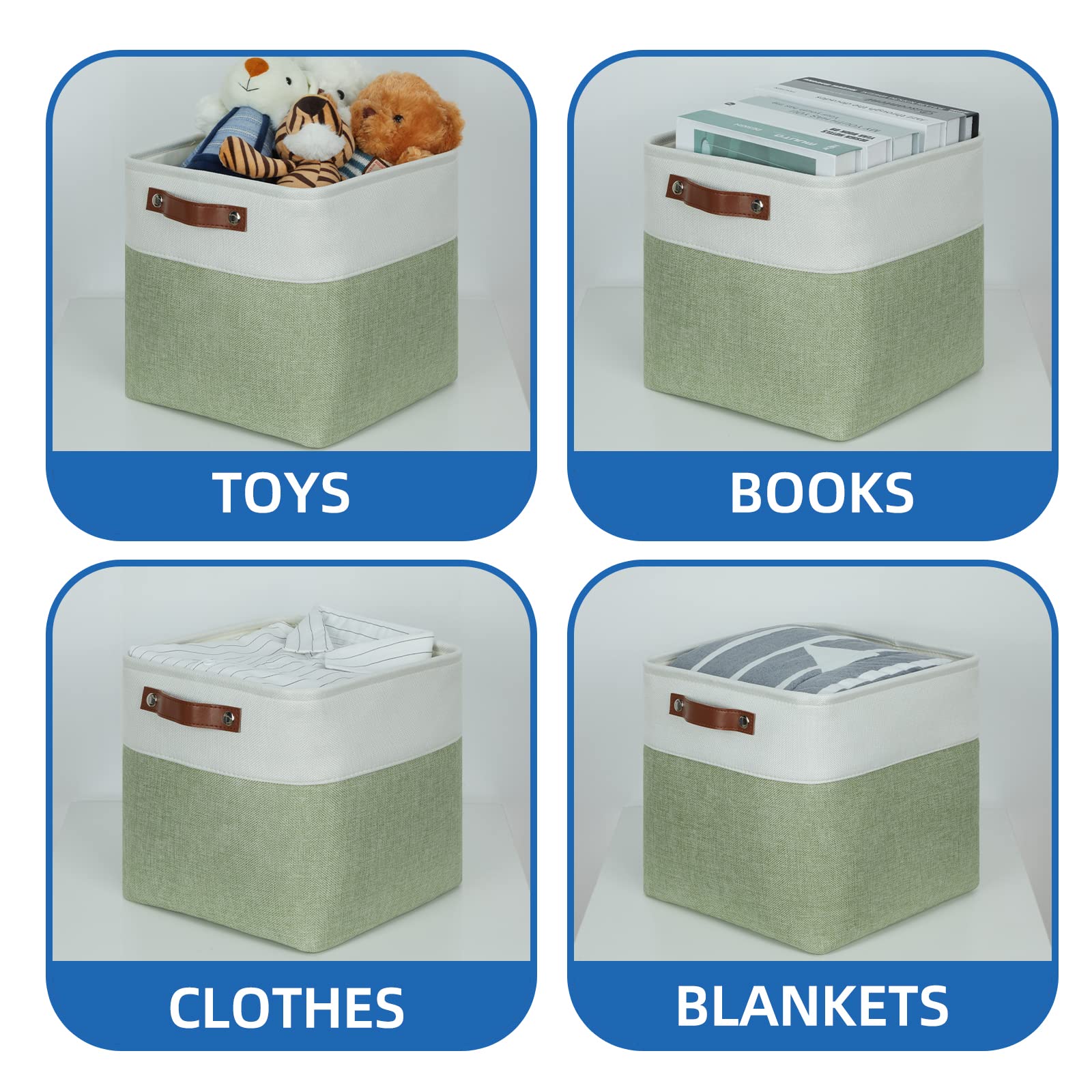 Temary Cube Storage Baskets For Shelves 12 Inch Storage Cubes 4Pack Fabric Storage Bins For Organizing Clothes, Closet Baskets W
