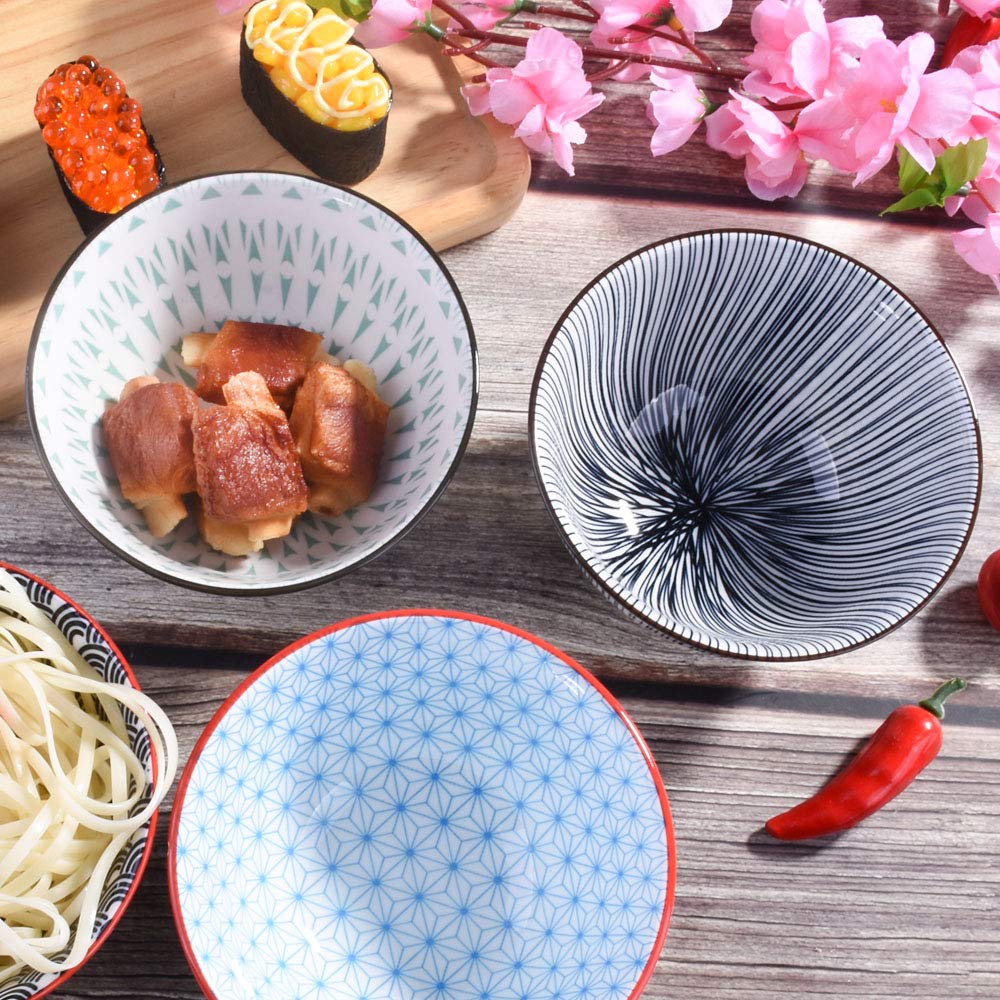 Japanese Rice Bowls Set Of 4, 4.5 Inch, Ceramic Rice Bowls Sushi Bowls Sauce Bowls