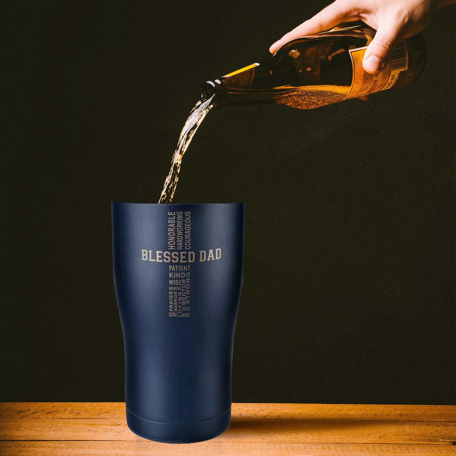 Dad Tumbler - Blessed Dad - Dad Gifts From Daughter Son Wife - 20 Oz Stainless Steel Coffee Travel Mug For Men - Christian Gifts