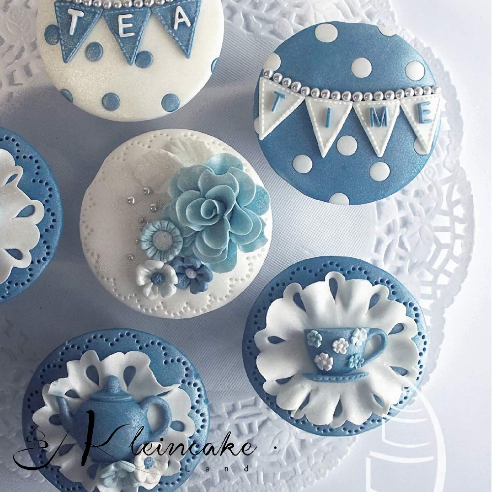 Teapot Cup Cupcake Shape Afternoon Tea Silicone Mold Sugar Chocolate Candy Fondant Cake Cupcake Toppers Decoration Tool Polymer