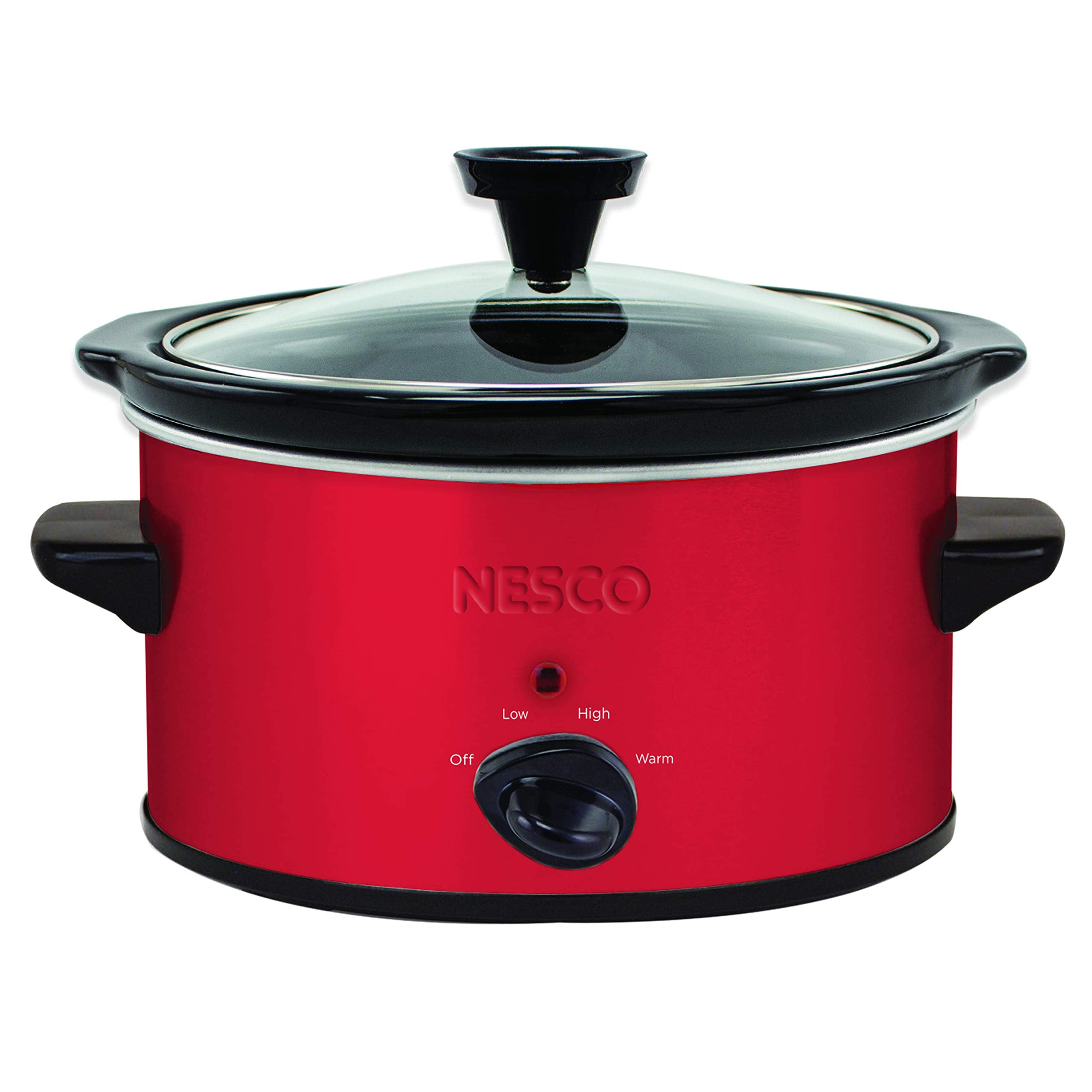 Nesco Sc-150R, Oval Slower Cooker, Red, Ceramic, 1.5 Quart, 120 Watts