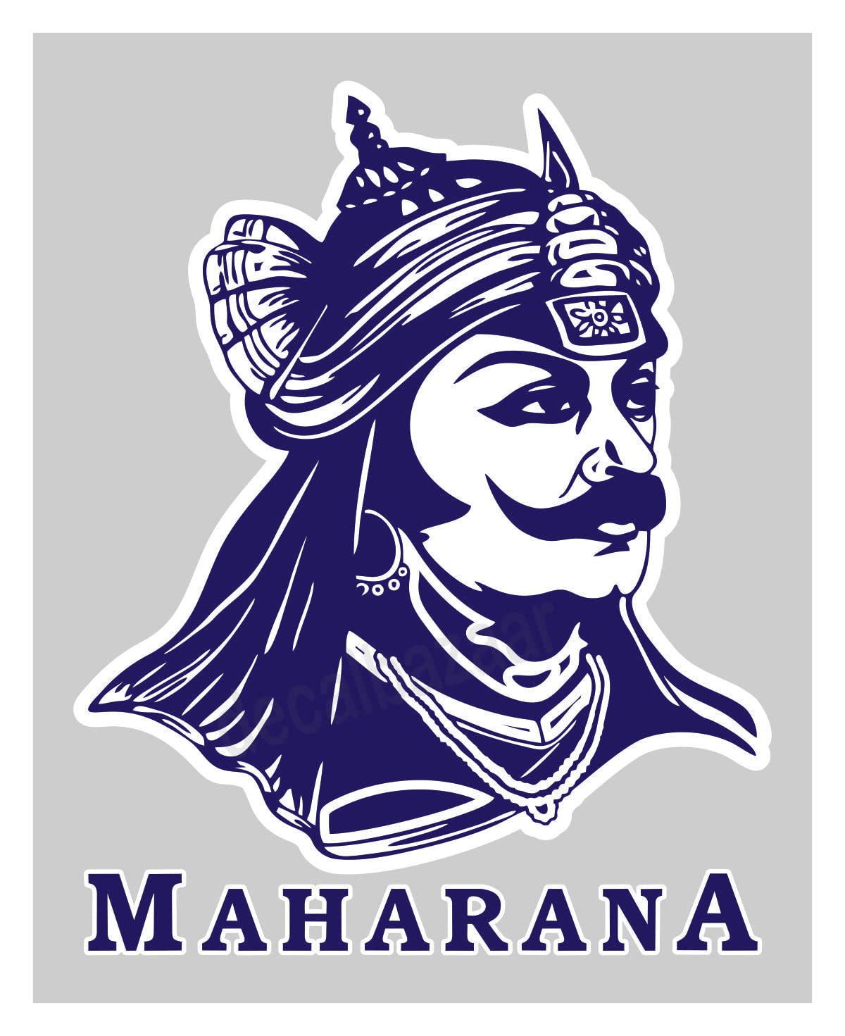 decalbazaar Vinyl Maharana Pratap Singh Glossy Glass Wall Vehicle Sticker, 11 x 8.5 Inches Blue