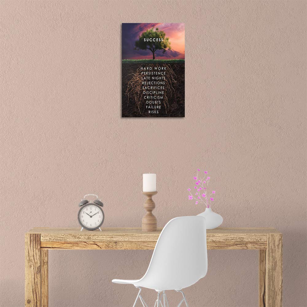 Success Tree Inspirational Quote Canvas Wall Art Motivational Motto Painting Inspiring Entrepreneur Posters Prints Artwork Decor