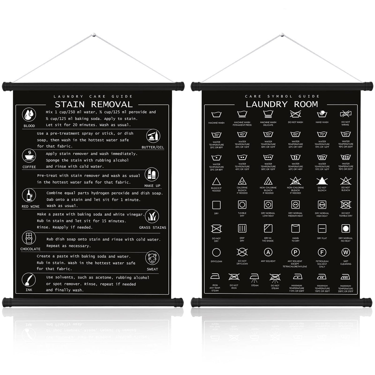 2 Pieces Laundry Room Decor Laundry Symbols Wall Art Laundry Hanging S ...